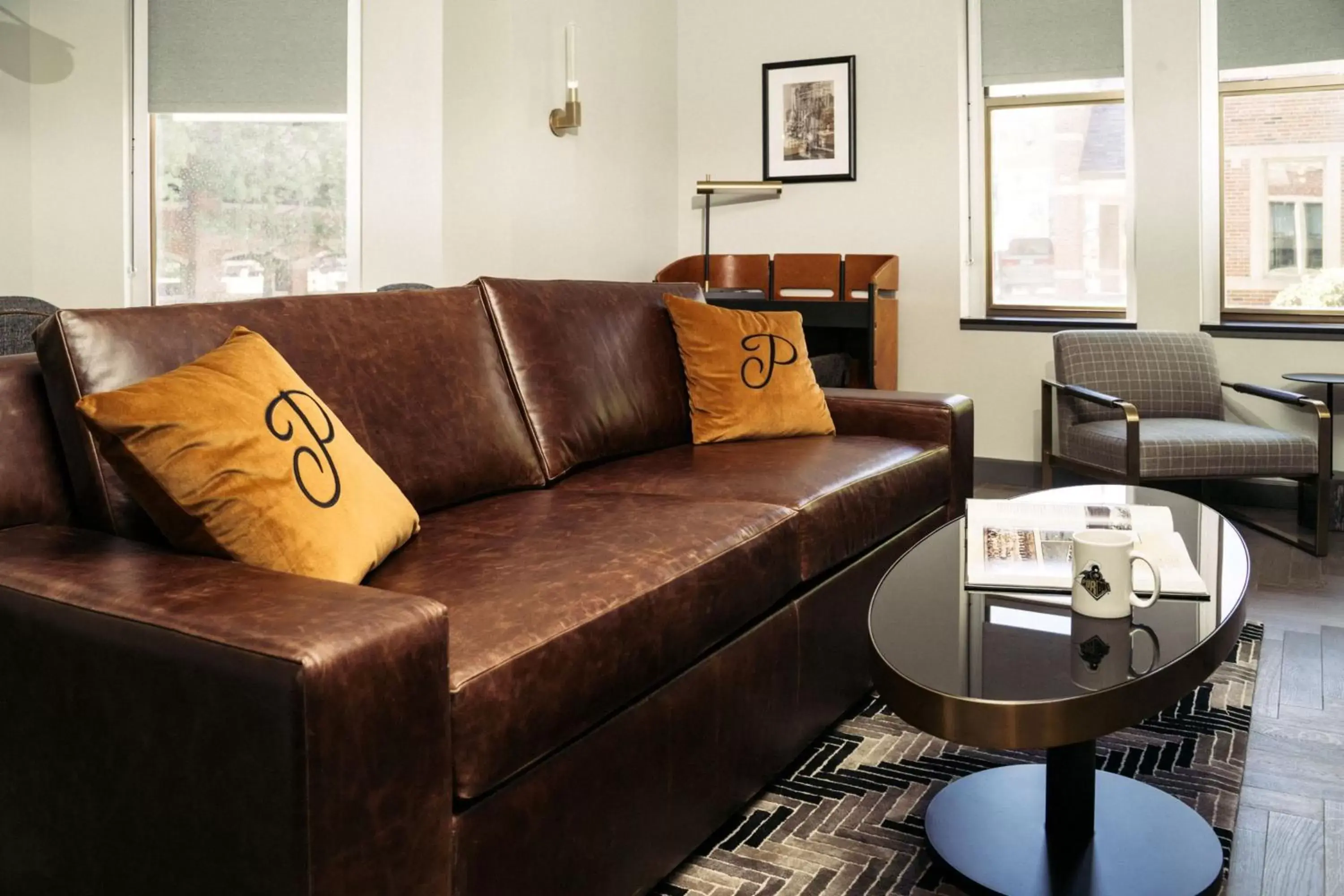 Living room, Seating Area in The Union Club Hotel at Purdue University, Autograph Collection