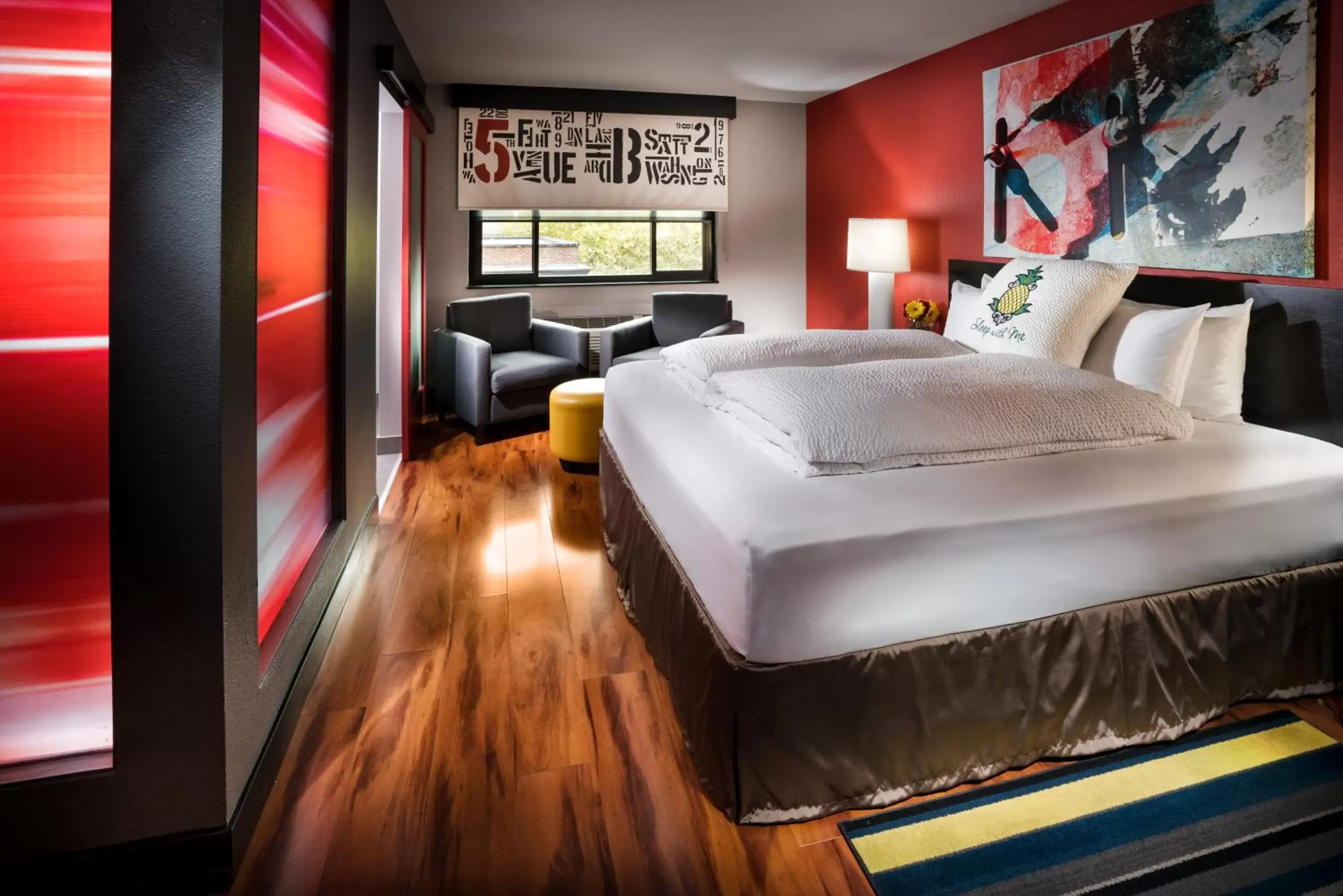 Bed in Staypineapple, Hotel FIVE, Downtown Seattle