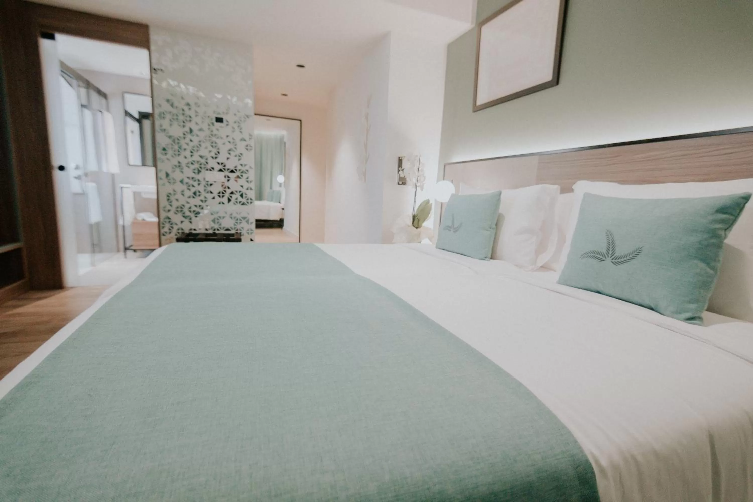 Bed in Catalina Plaza Hotel Sostenible