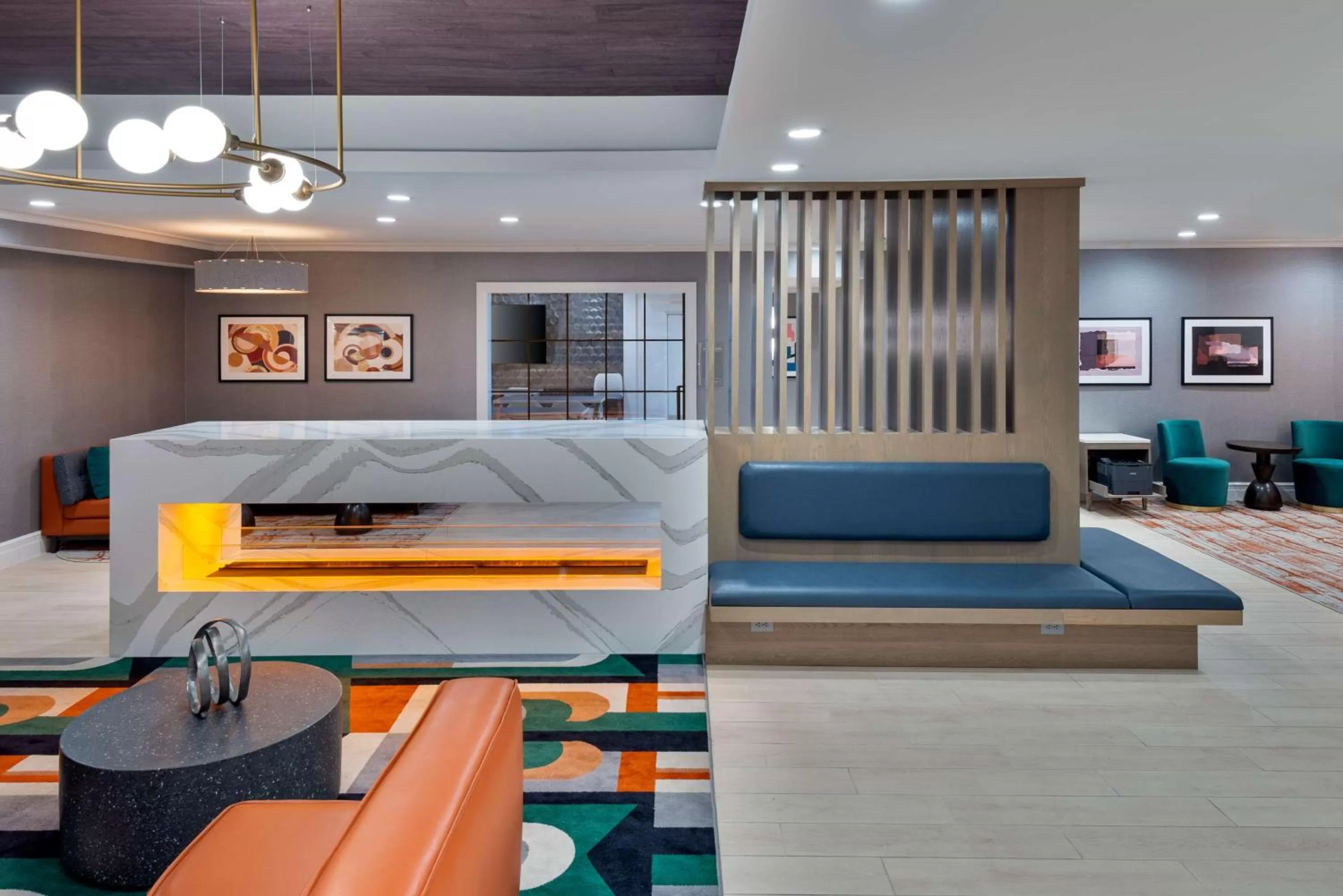 Lobby or reception, Bed in Homewood Suites by Hilton Boston/Canton, MA