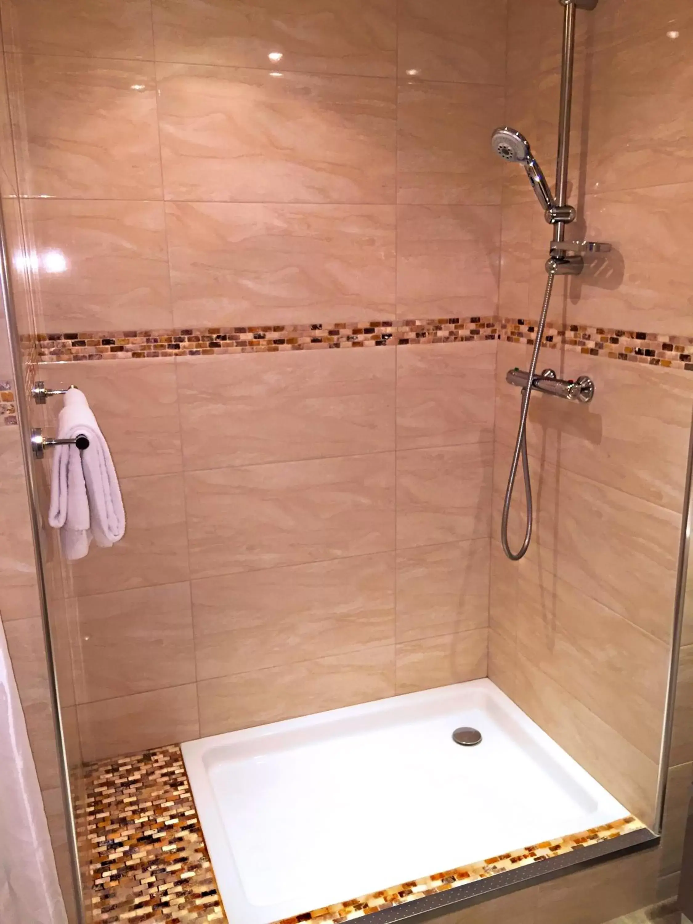 Shower, Bathroom in Hotel Saint-Aignan