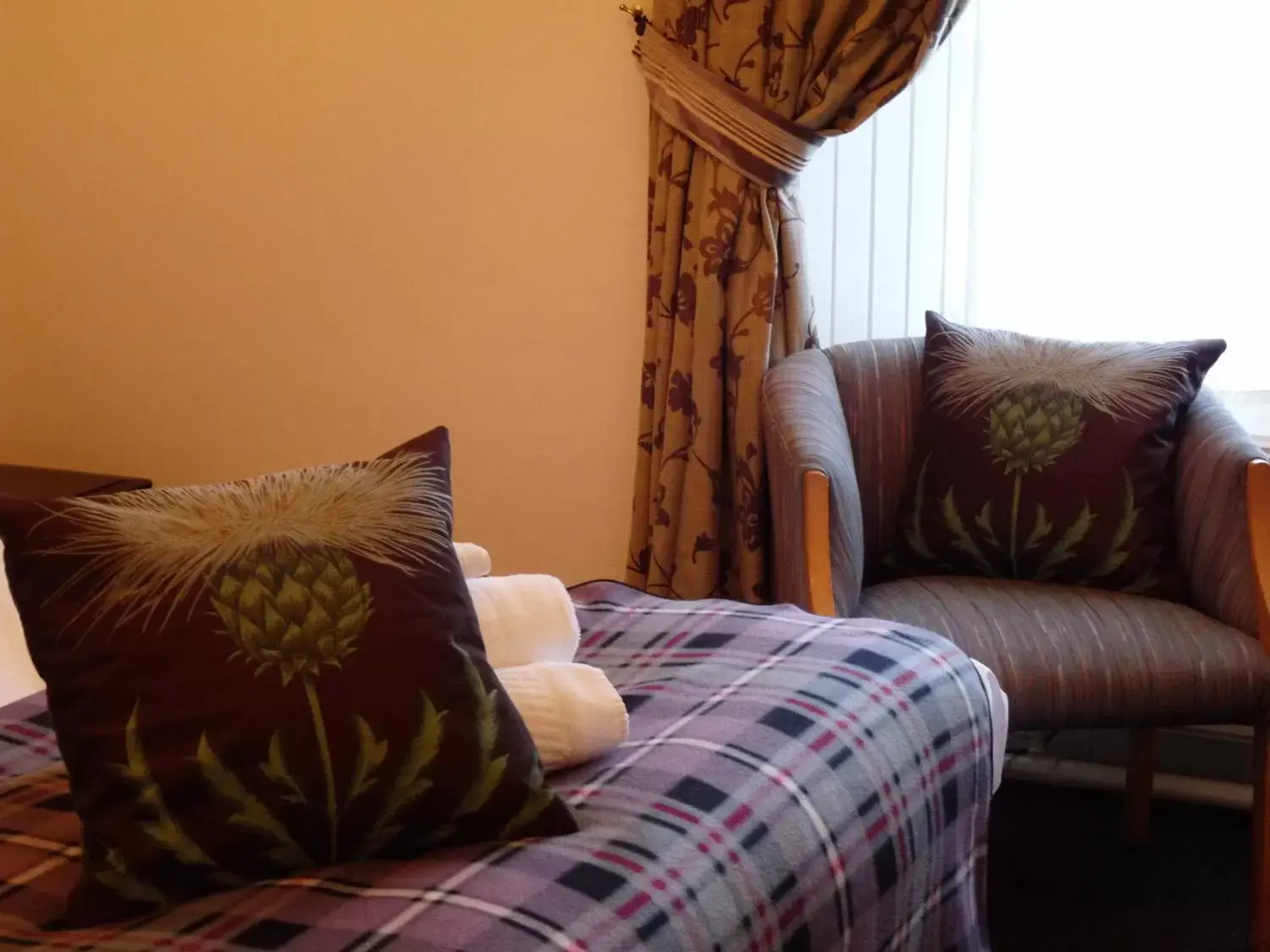 Decorative detail, Bed in Birnam Hotel