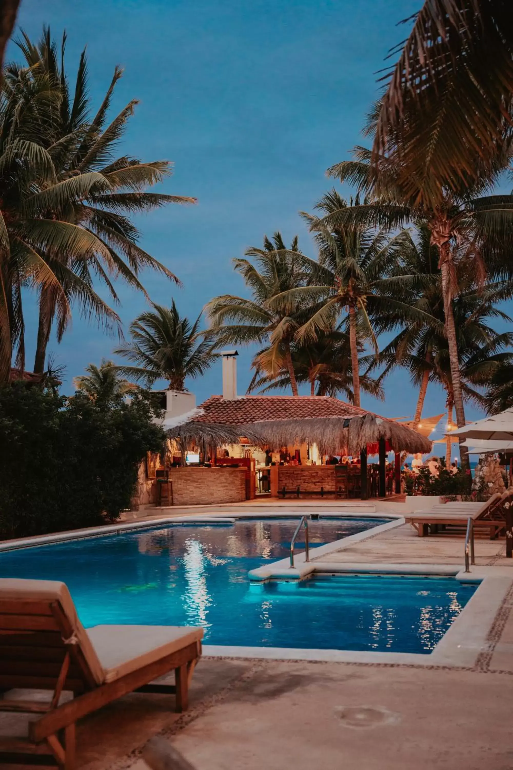 Night, Swimming Pool in Petit Lafitte Beach Front Hotel & Bungalows