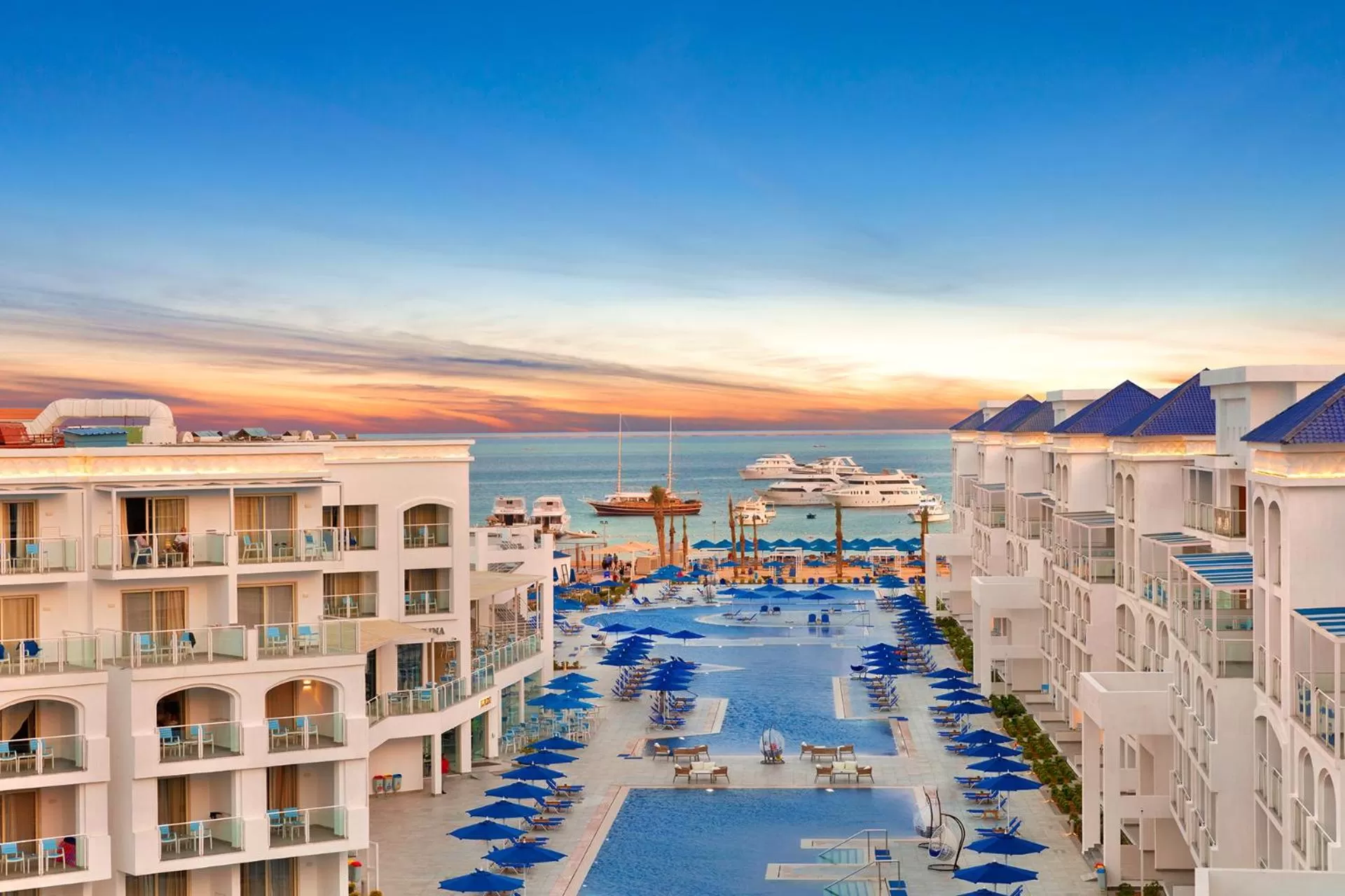 Pool view in Pickalbatros Blu Spa Resort - Adults Friendly 16 Years Plus- Ultra All-Inclusive