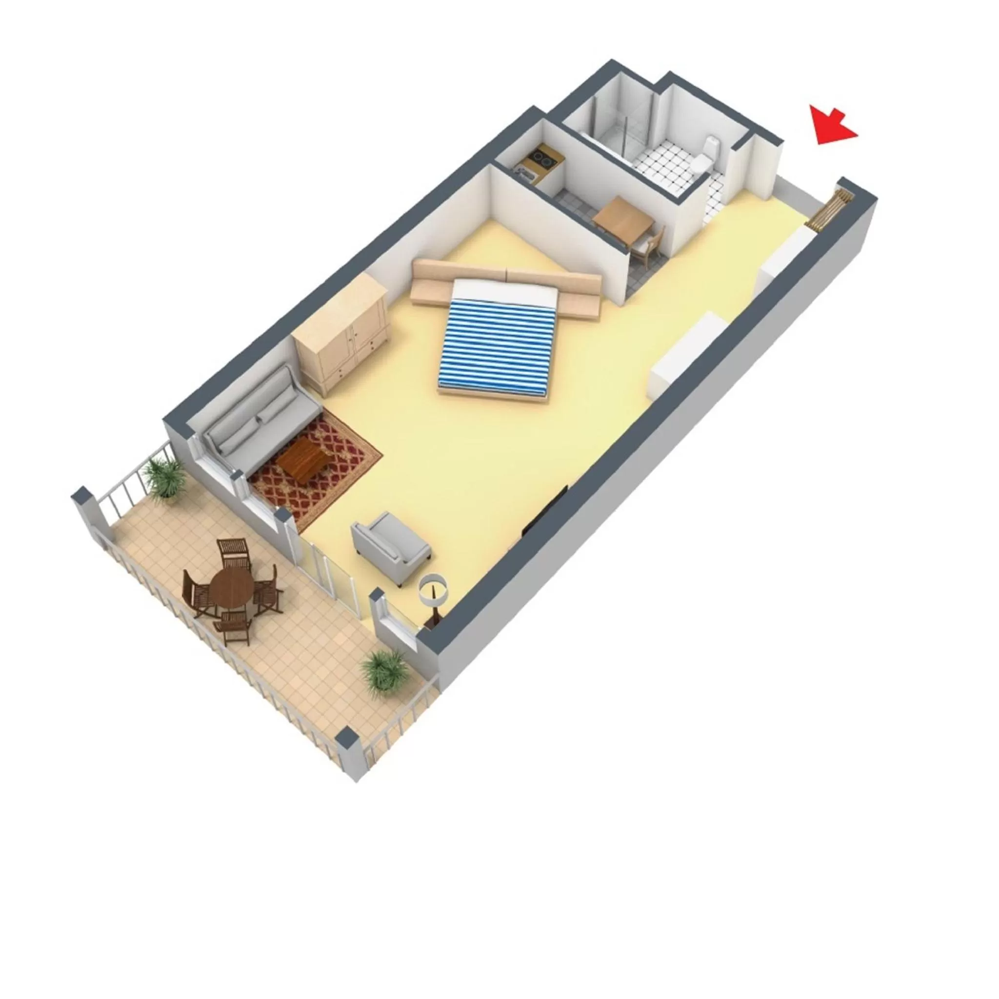 Apartment with Terrace in Residenz Hopfensee