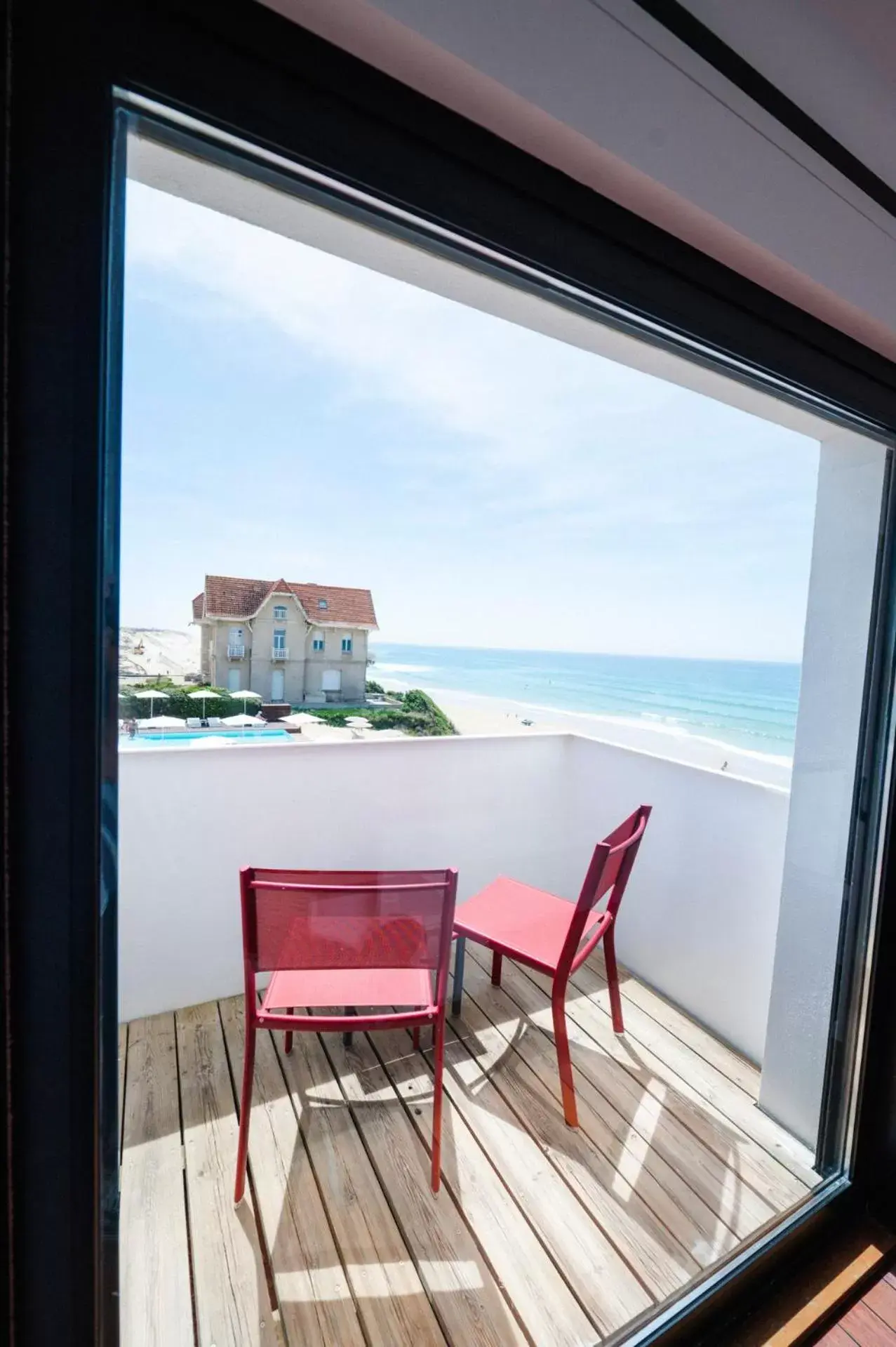 View (from property/room), Balcony/Terrace in Le Grand Hotel de la Plage