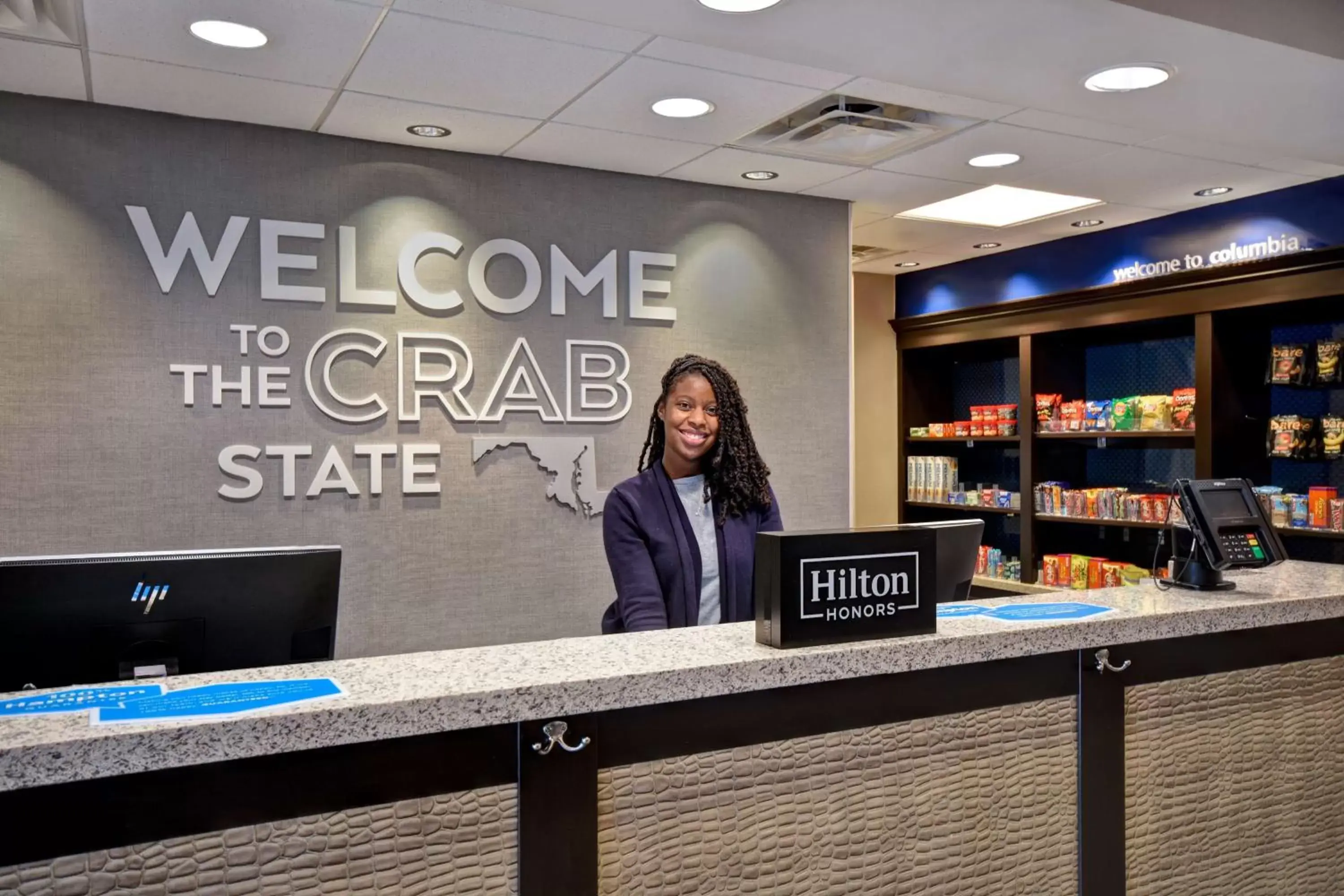 Lobby or reception in Hampton Inn & Suites Columbia South Fort Meade Area Lobby or reception in Hampton Inn & Suites Columbia South Fort Meade Area