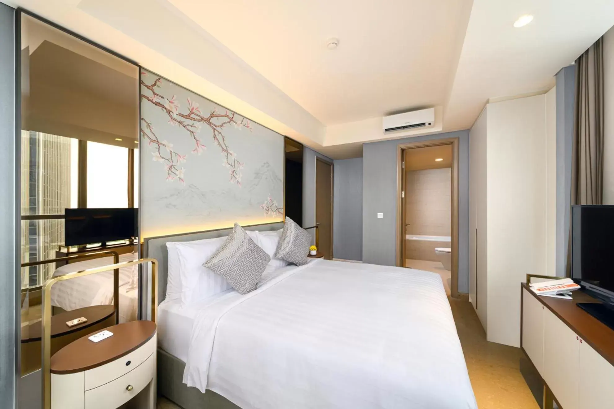 Bedroom, Bed in Oakwood Apartments PIK Jakarta