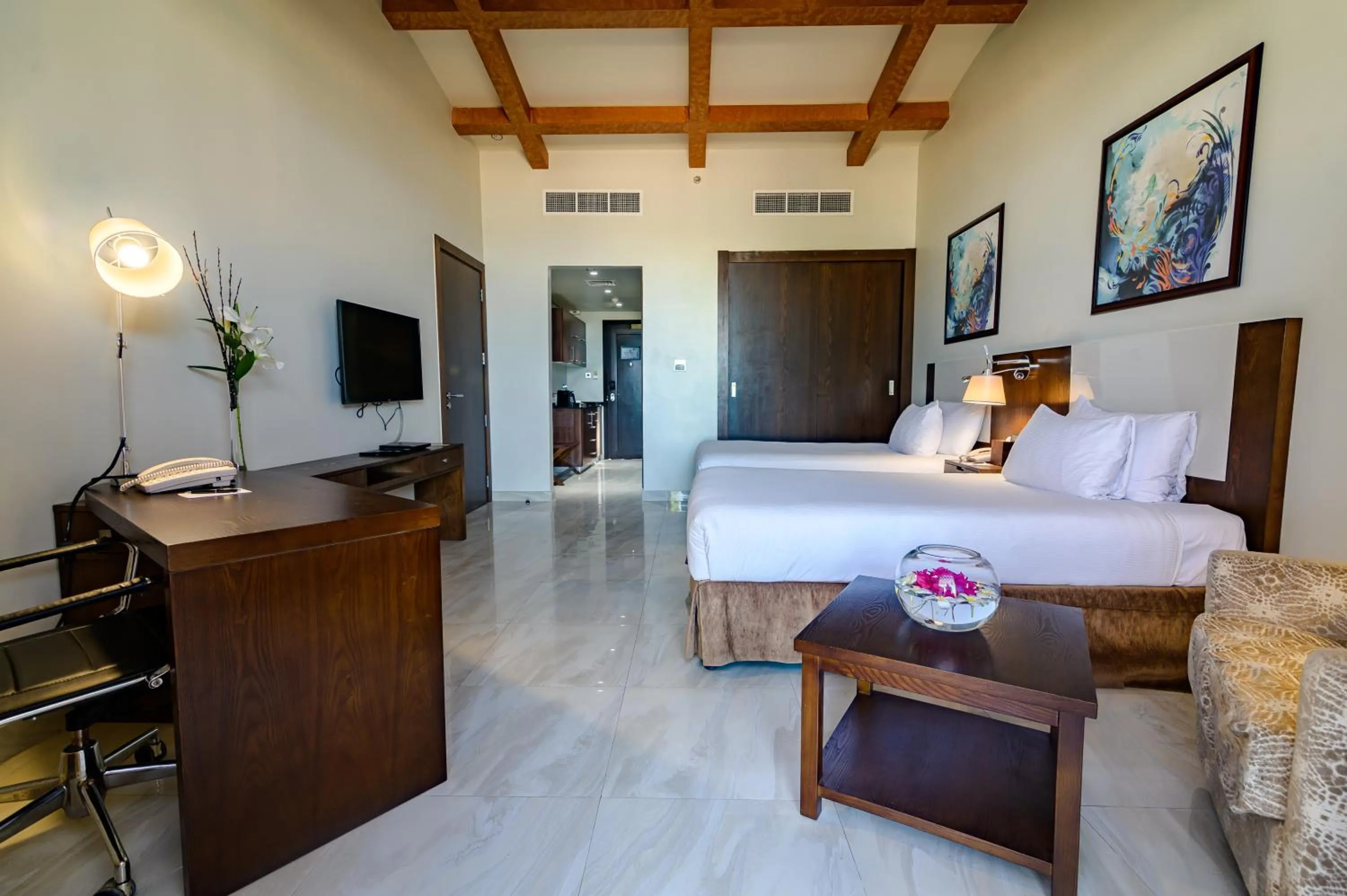 Bed in Danat Jebel Dhanna Resort