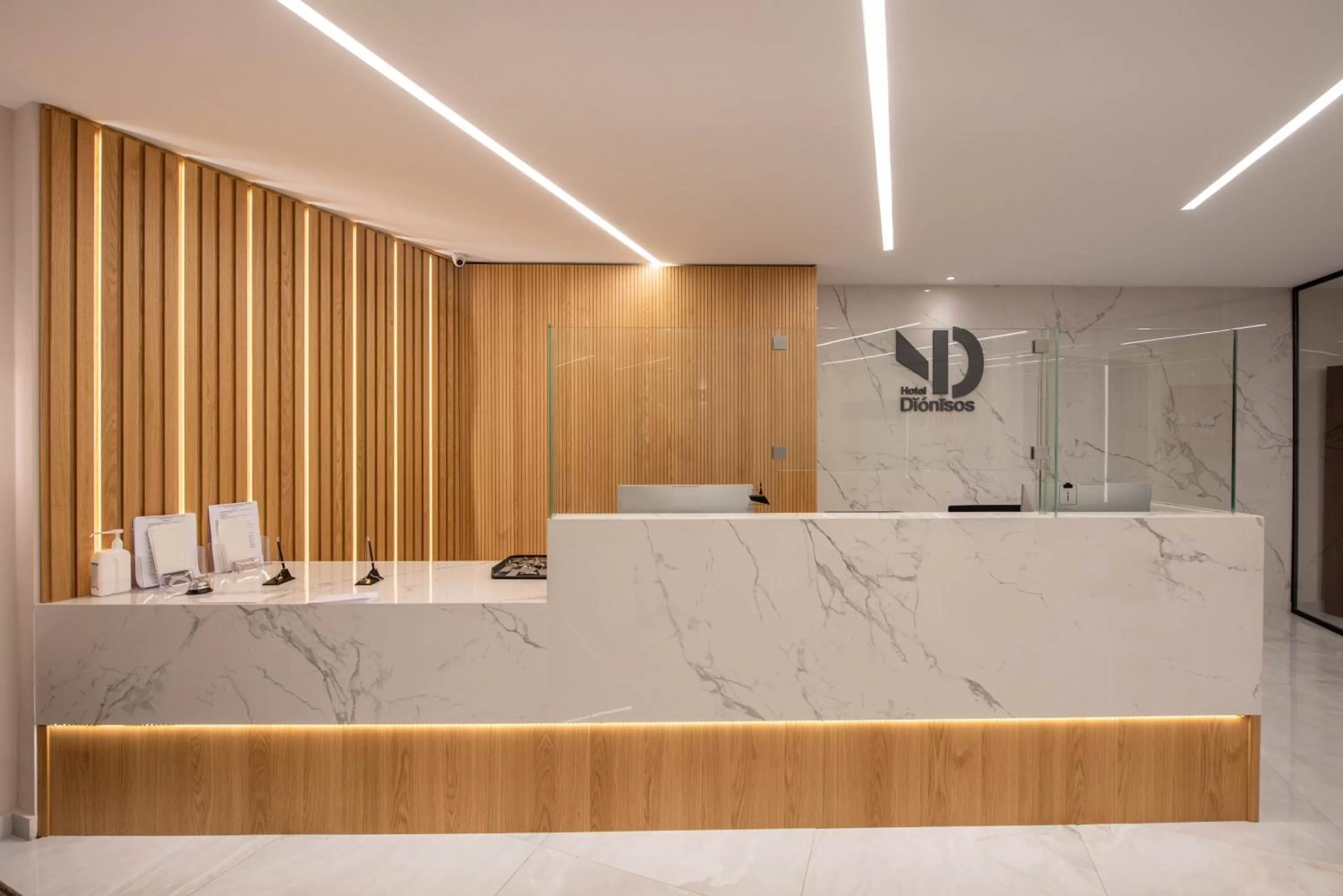 Lobby or reception in Dionisos Hotel
