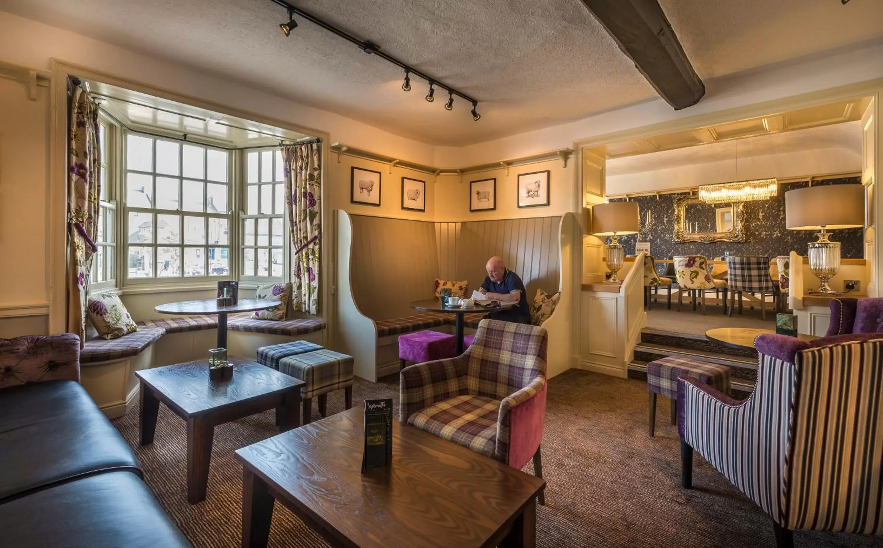 Seating area, Lounge/Bar in The Golden Fleece Hotel, Thirsk, North Yorkshire