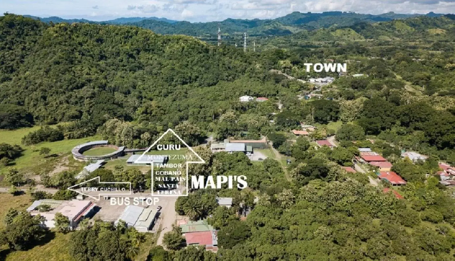 Neighbourhood, Bird's-eye View in Mapi's Cabins