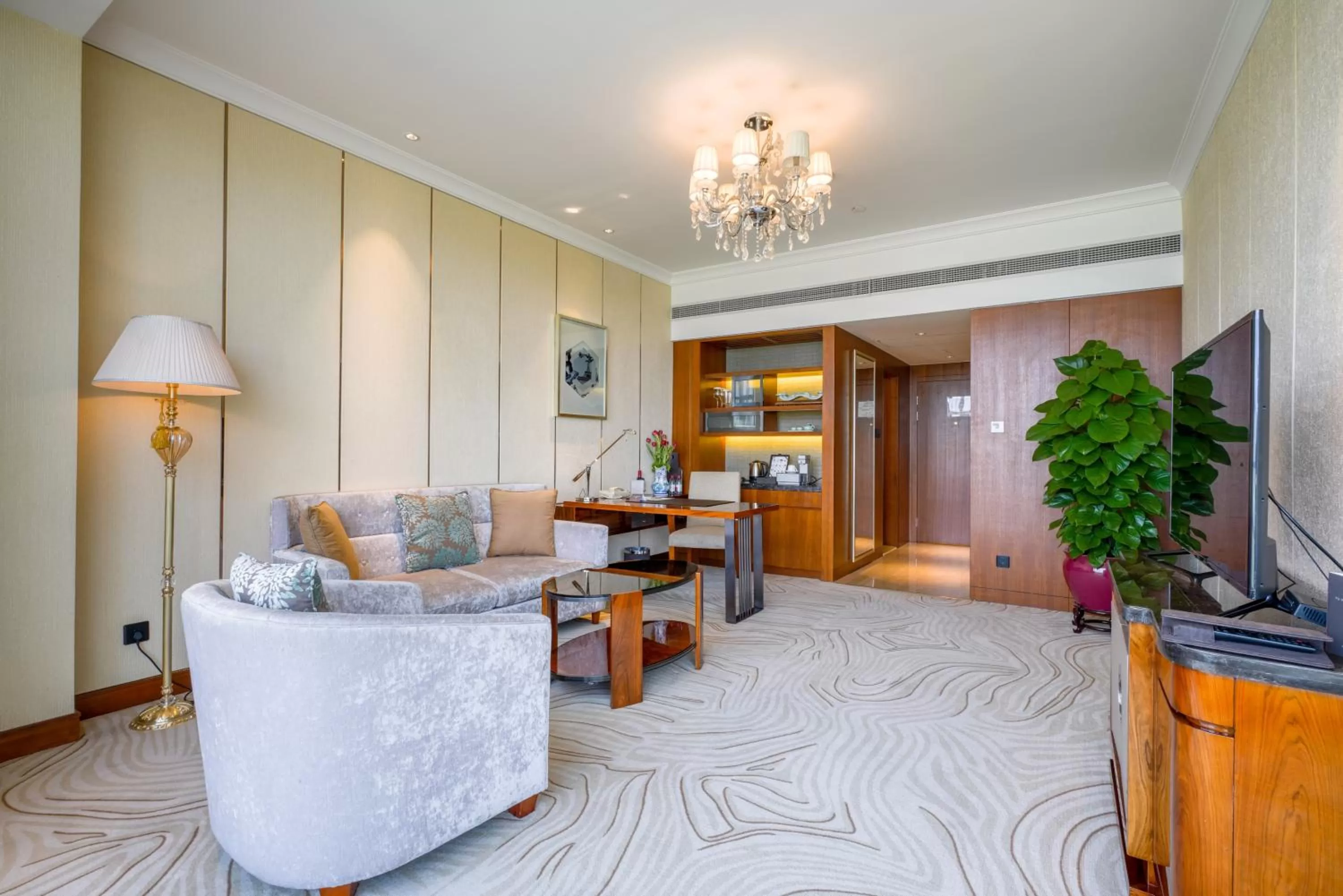 Seating area in Sofitel Hangzhou Westlake - Few steps to West Lake, with panoramic lake view terrace