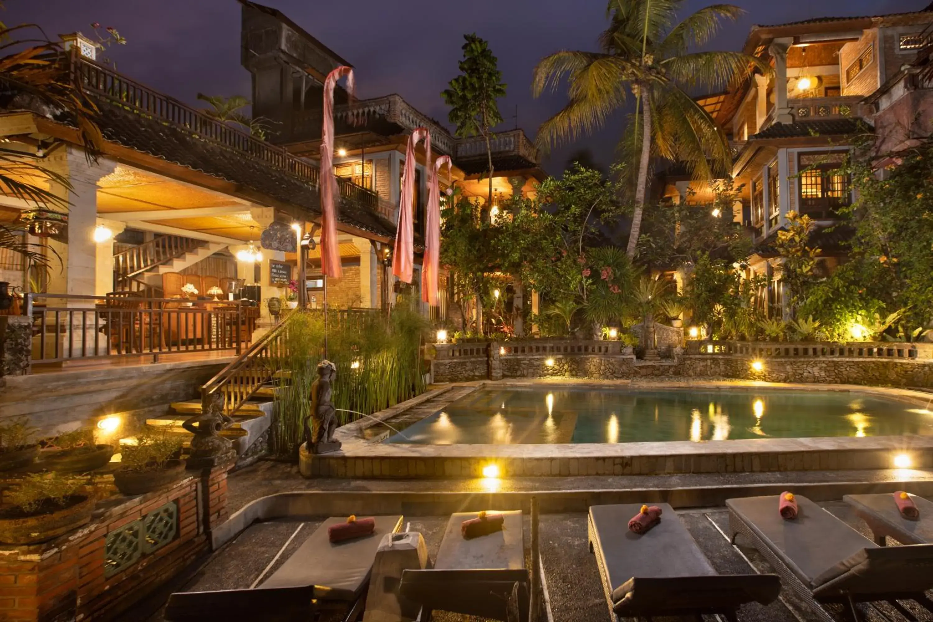 Night, Swimming Pool in Ketut's Place Bed & Breakfast Ubud