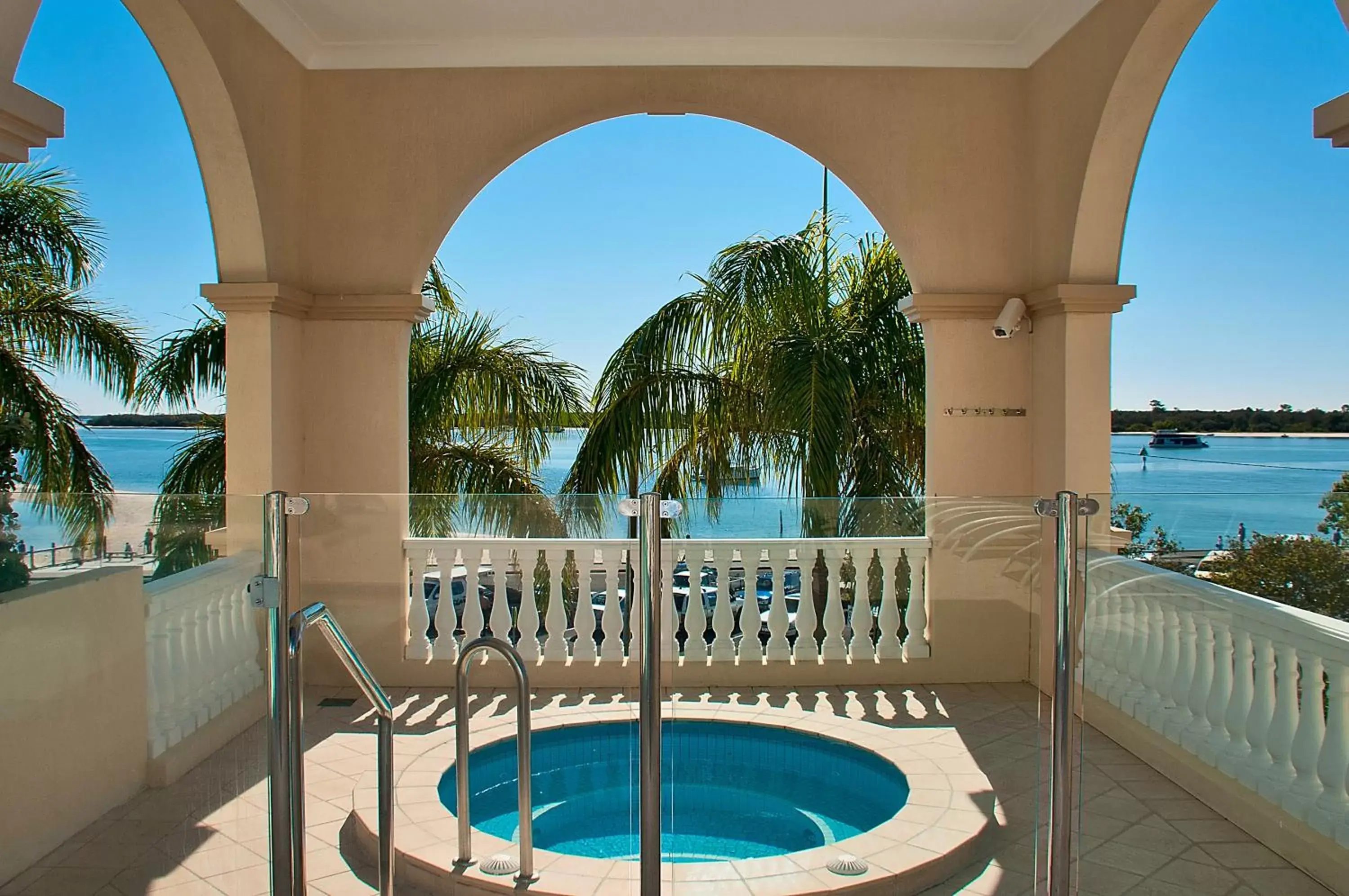 Hot Tub, Pool View in The Grand Apartments