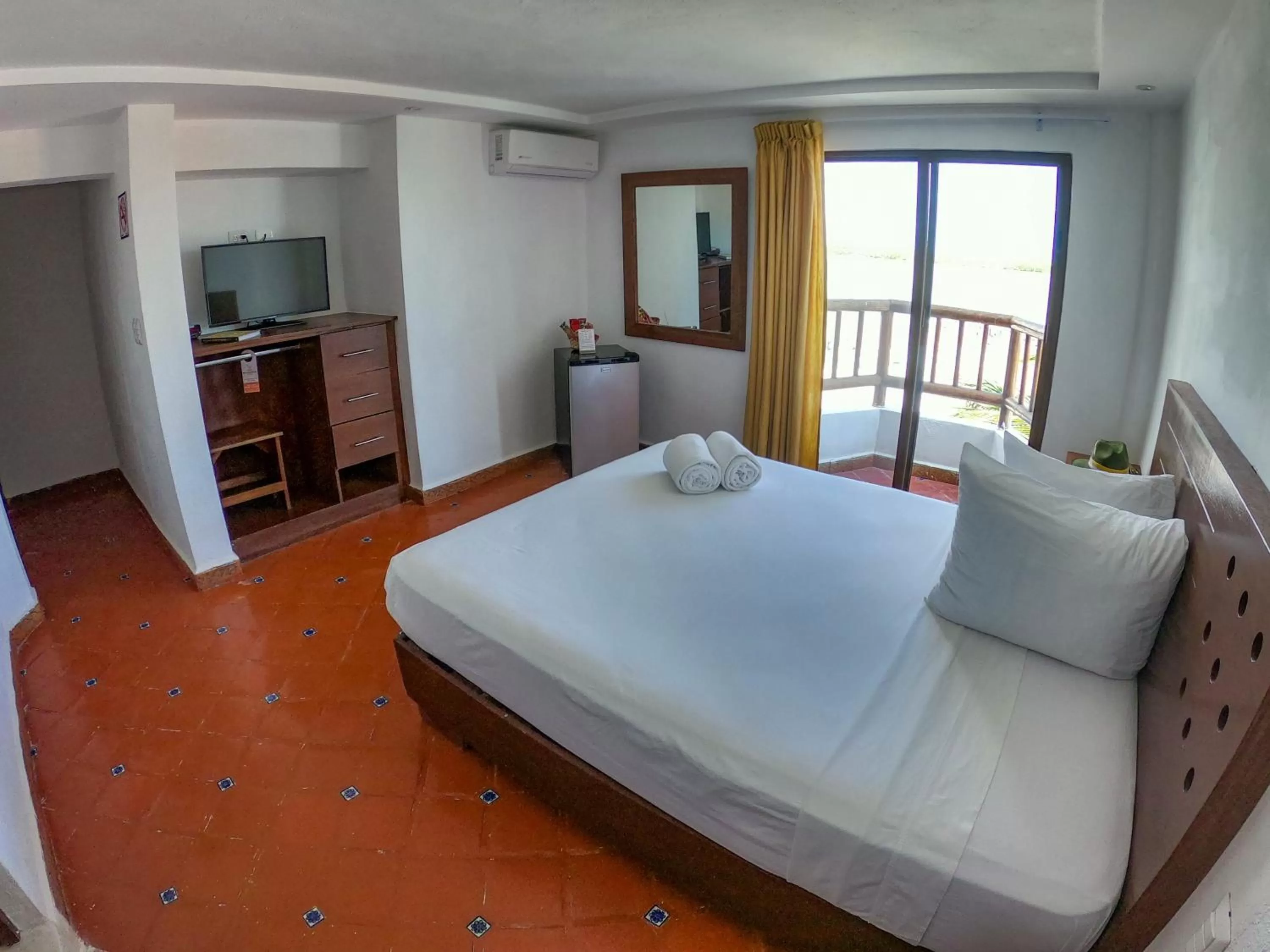 Bed in Hotel Rio Lagartos