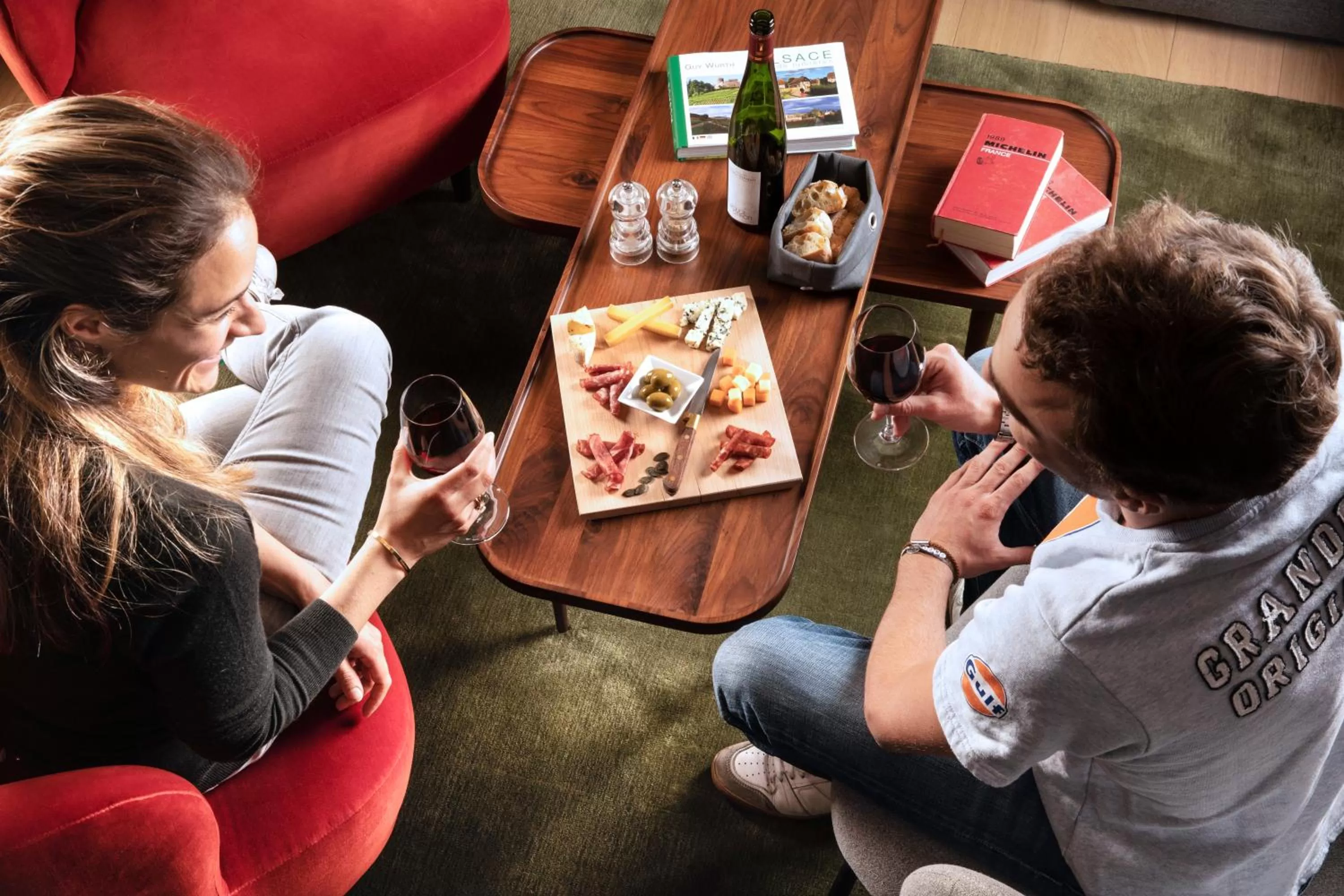 Communal lounge/ TV room in Hotel Le Colombier