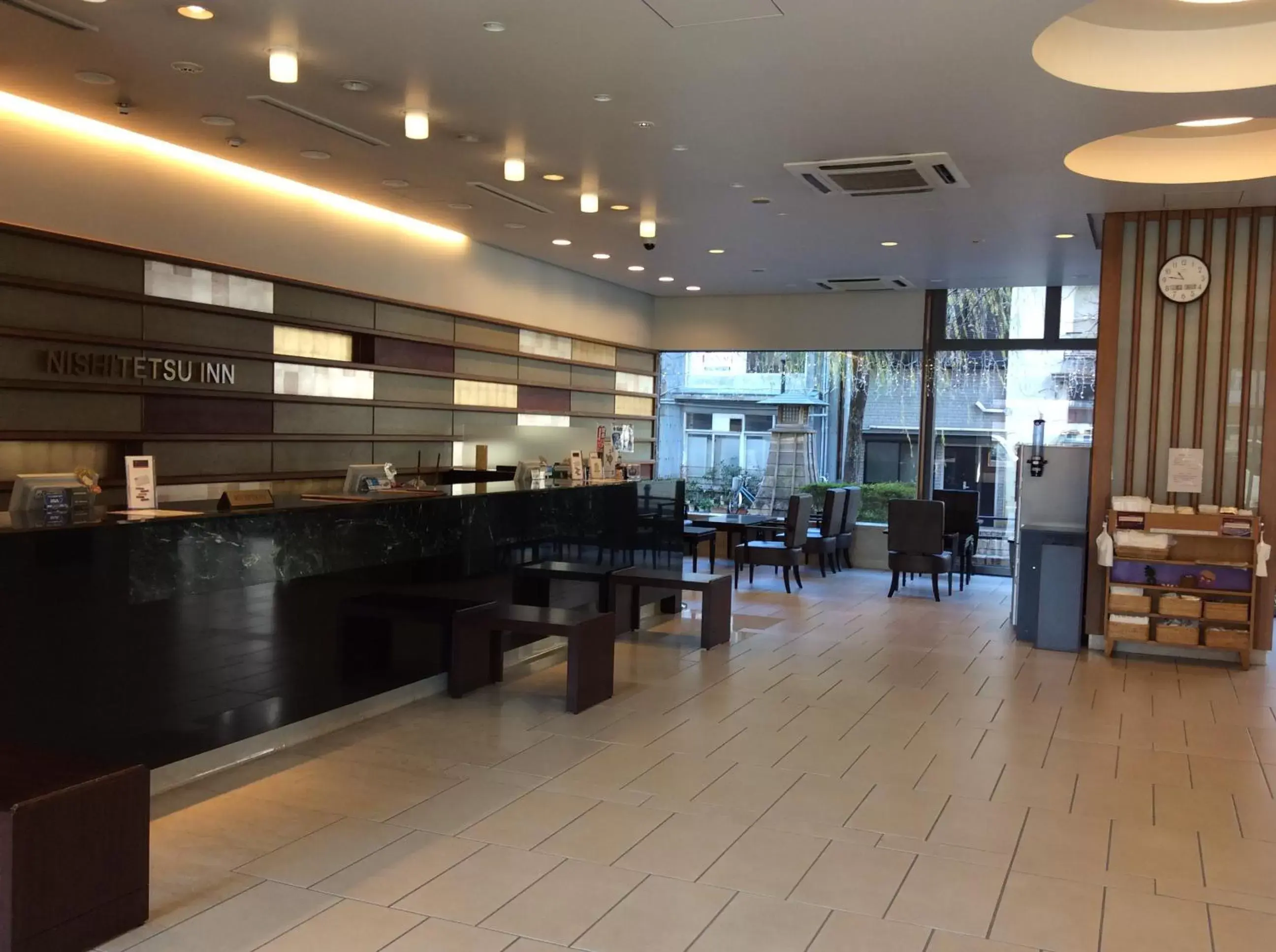 Lobby or reception, Restaurant/Places to Eat in Nishitetsu Inn Kochi Harimayabashi