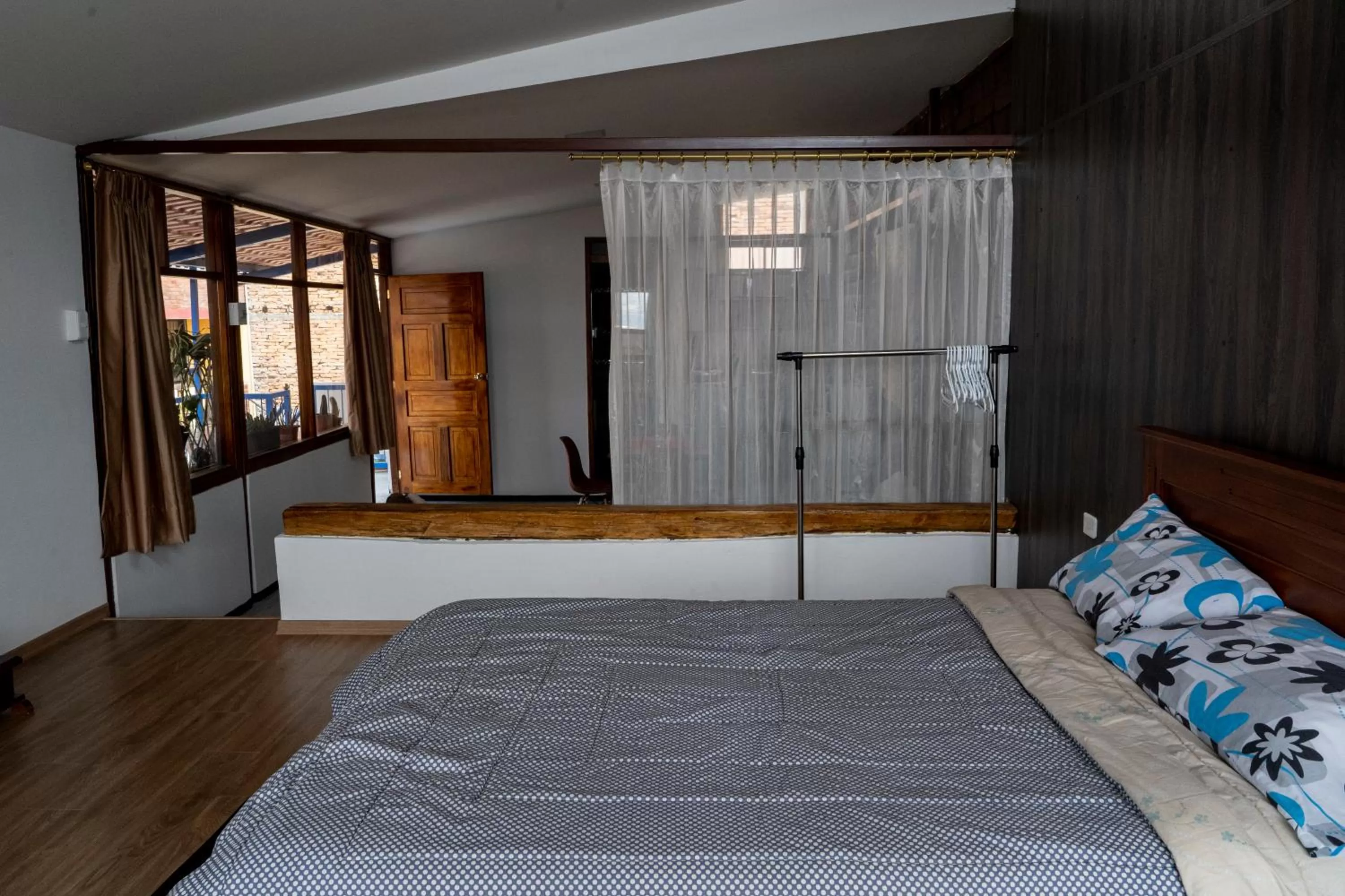 Bedroom, Bed in Blue Door Housing Historic Quito