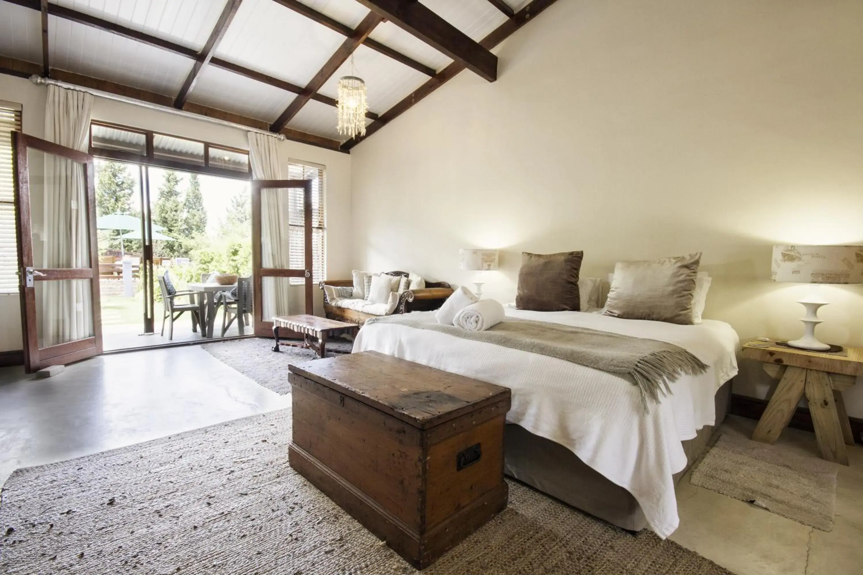 Patio, Bed in A Hilltop Country Retreat