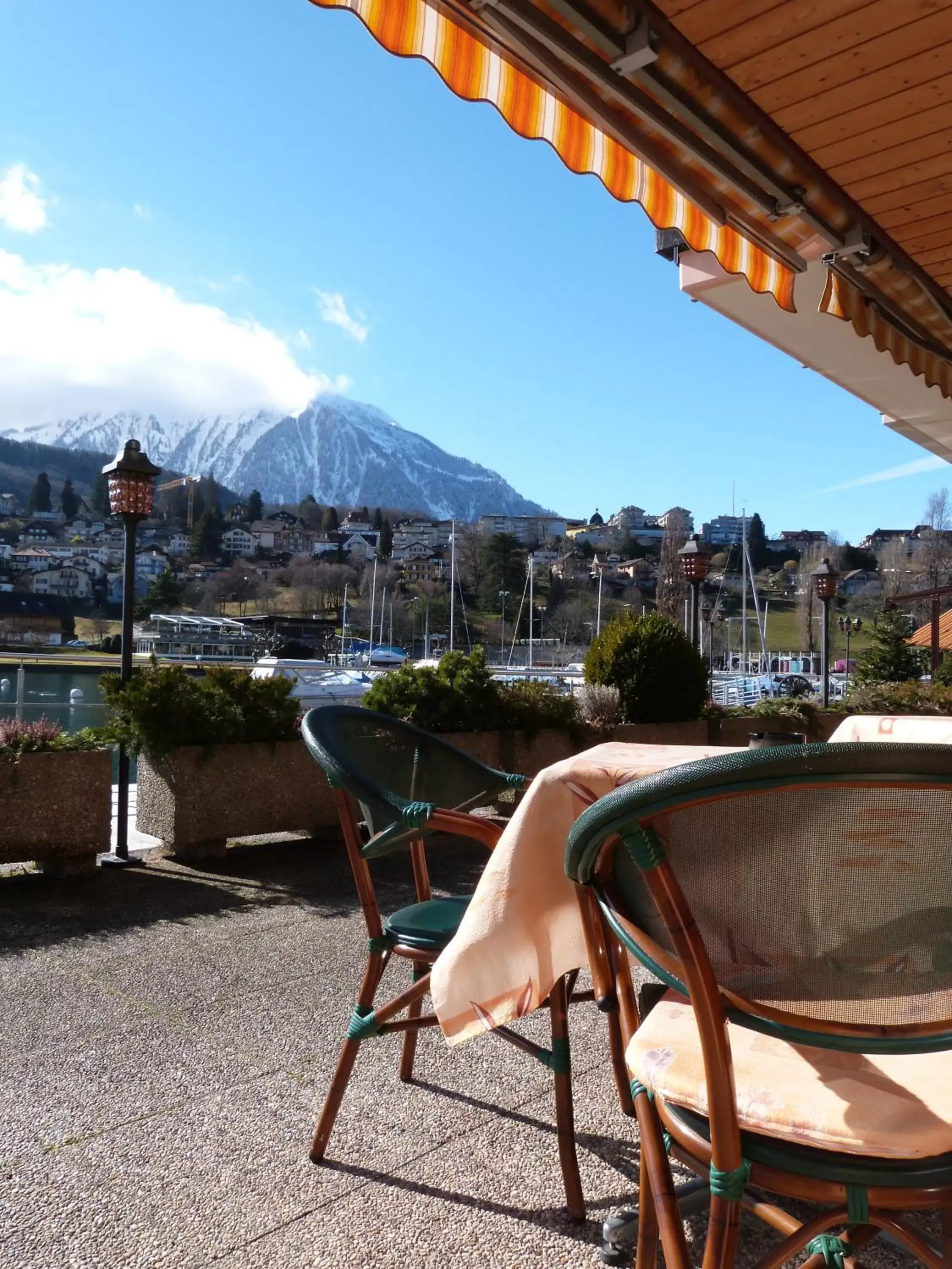 Balcony/Terrace, Mountain View in Hotel-Restaurant Seegarten-Marina