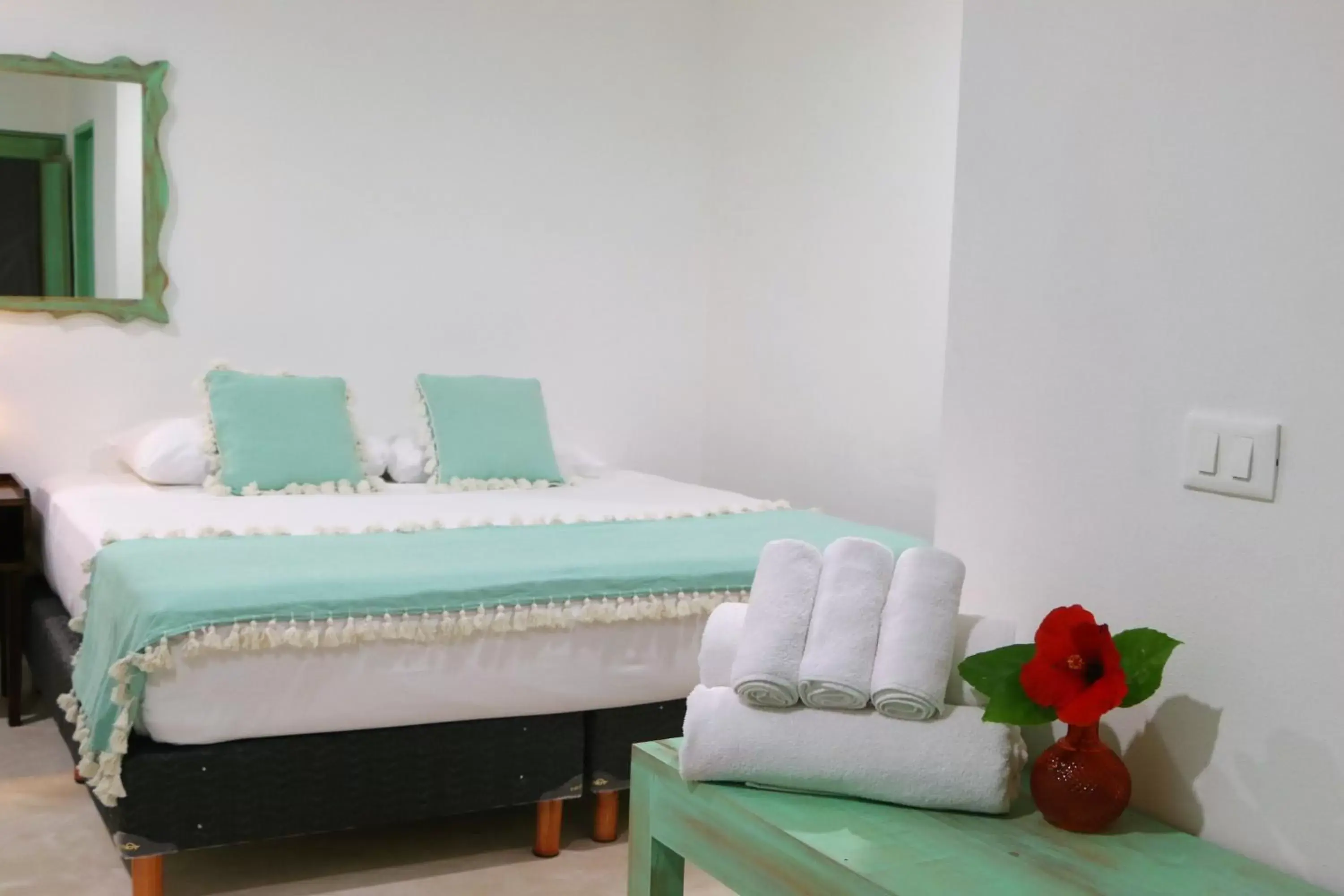 Property building, Bed in Punta Piedra Beach Posada