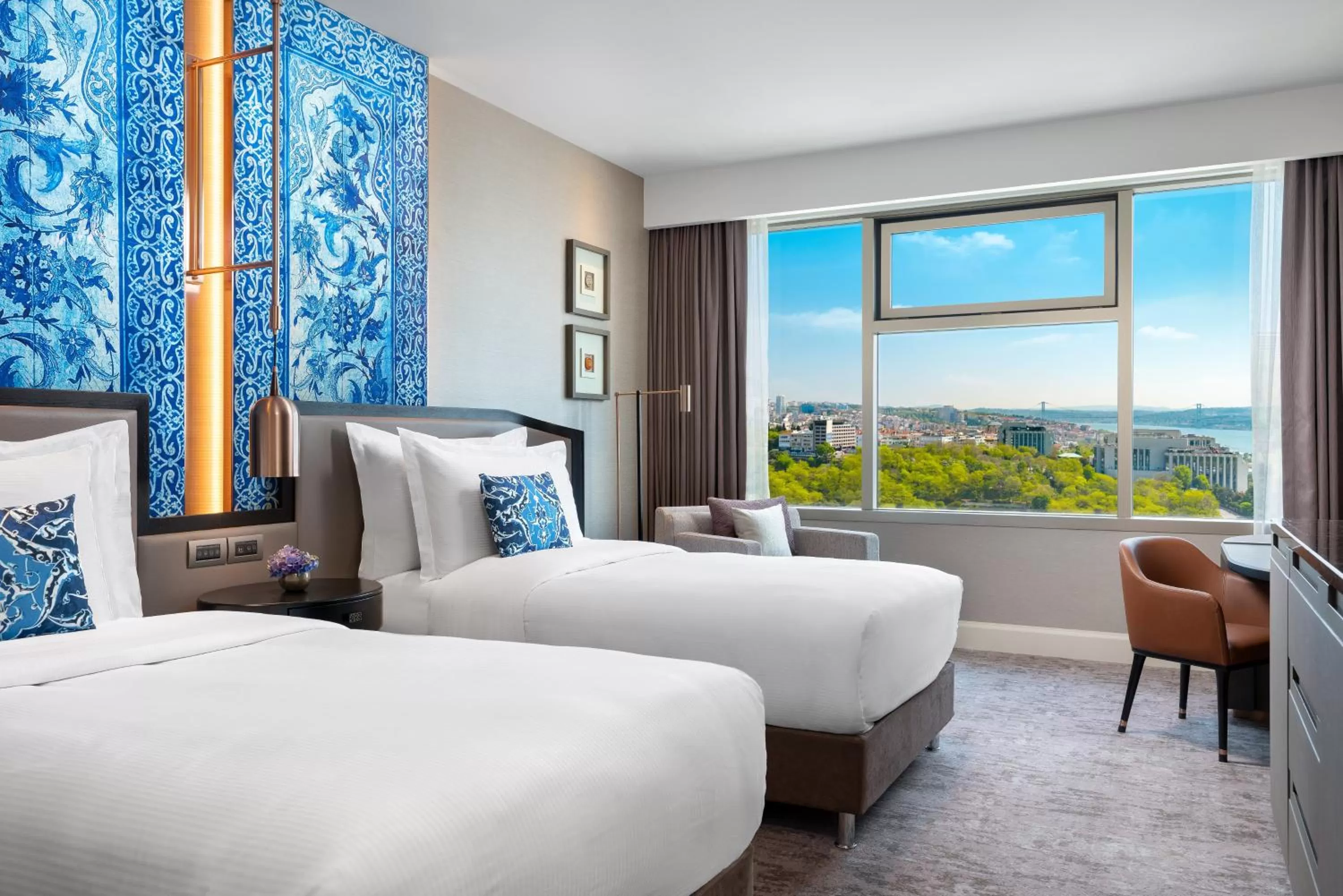 Bed in The Ritz-Carlton, Istanbul at the Bosphorus