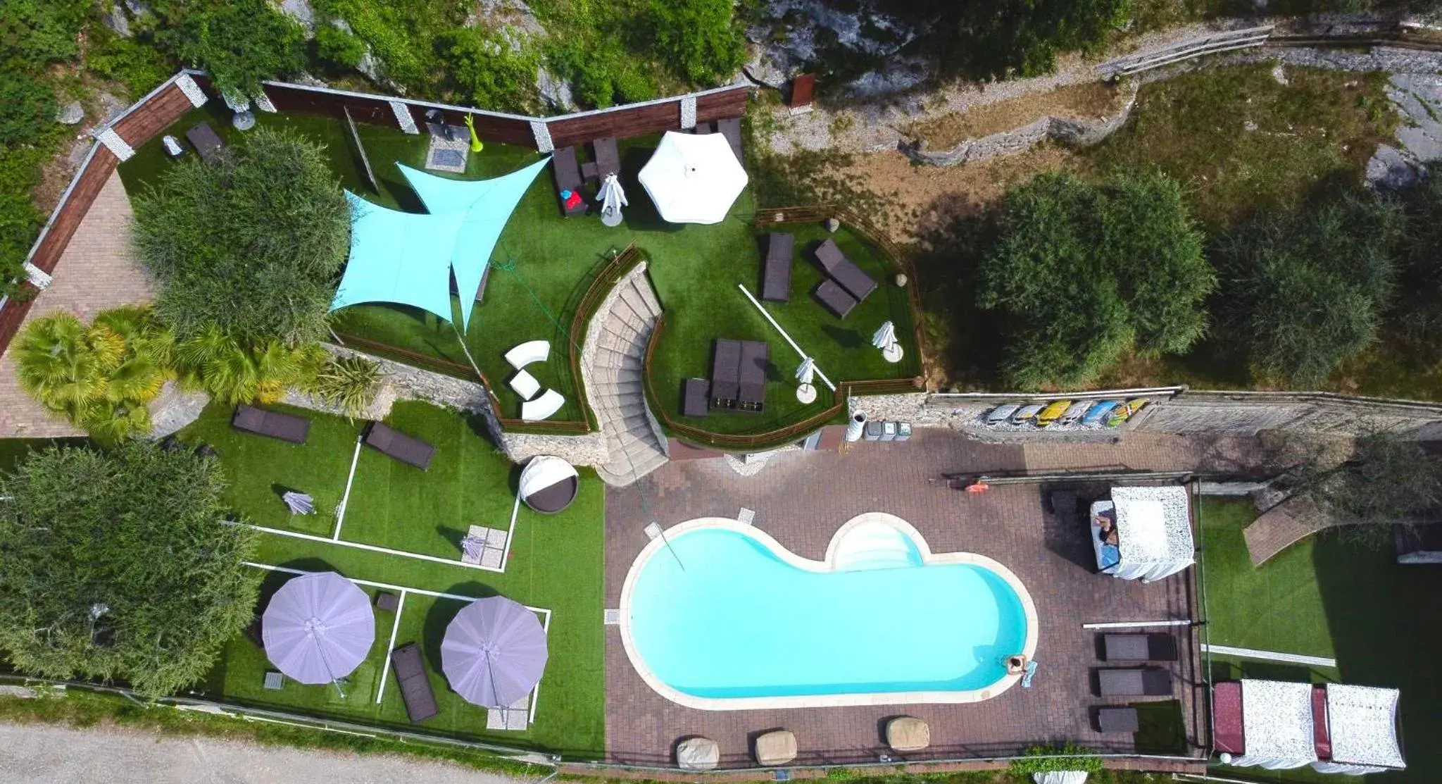 Swimming pool, Bird's-eye View in Hotel Isola Verde