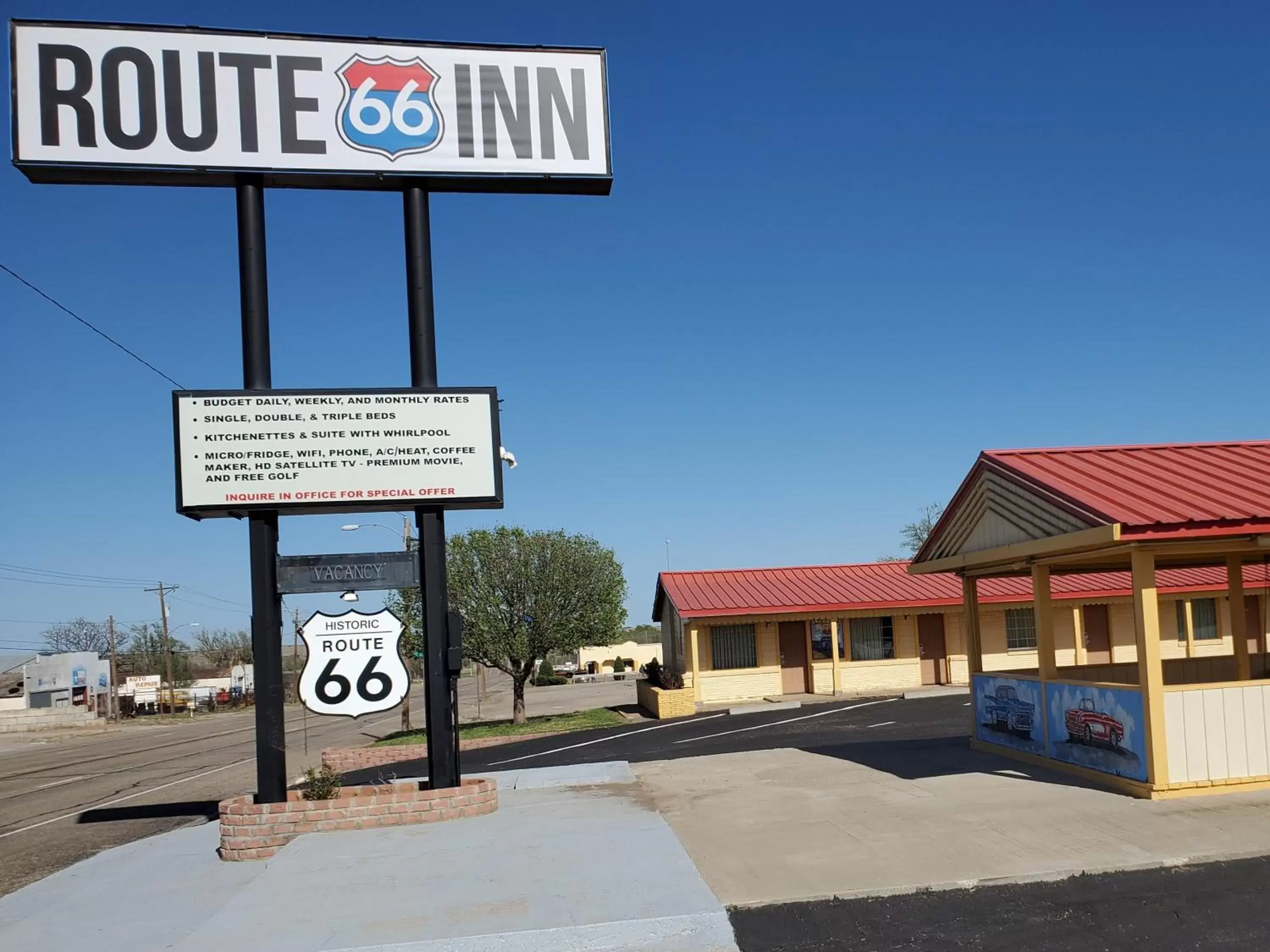 Property logo or sign in Route 66 Inn