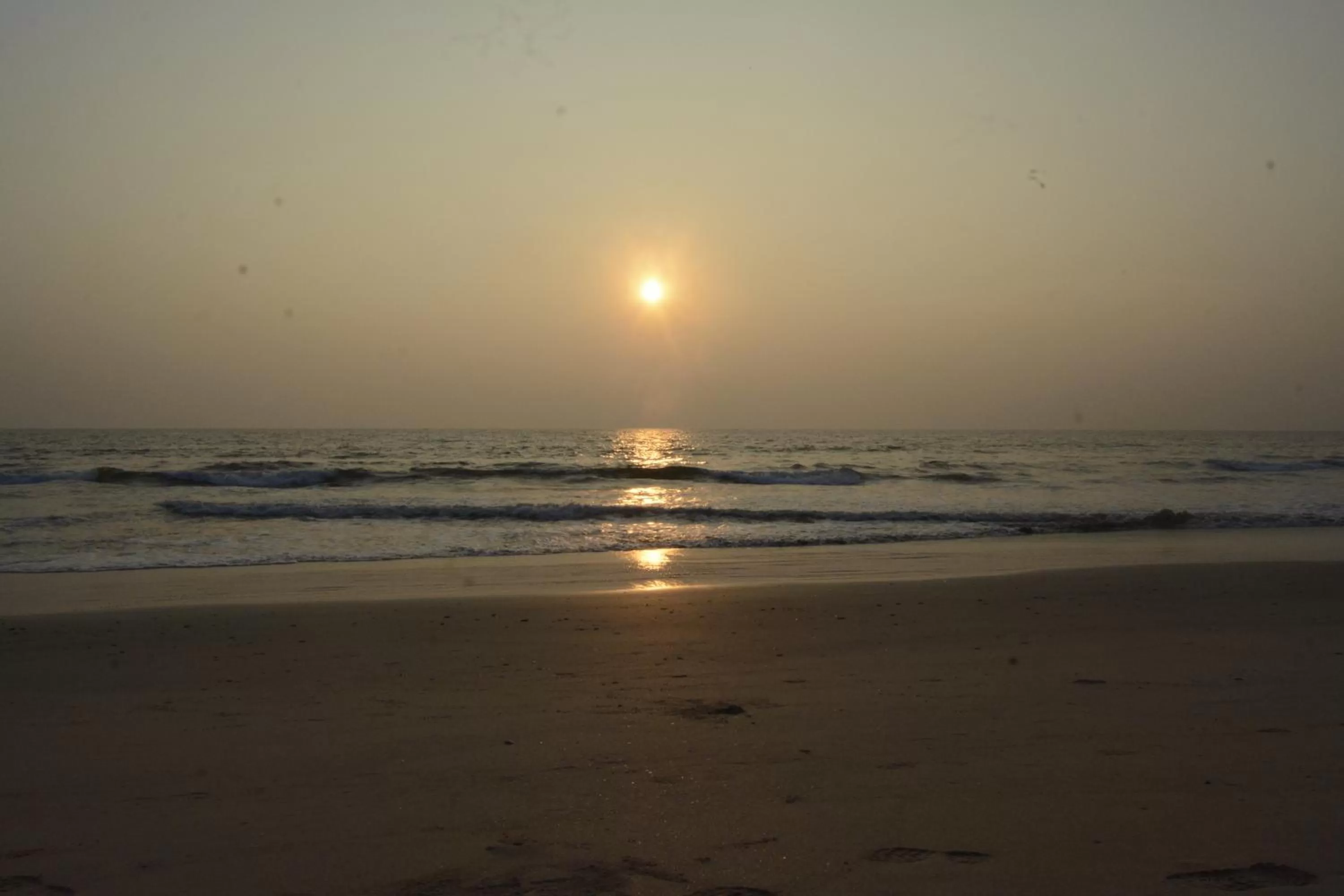 Sunset, Beach in White Shell