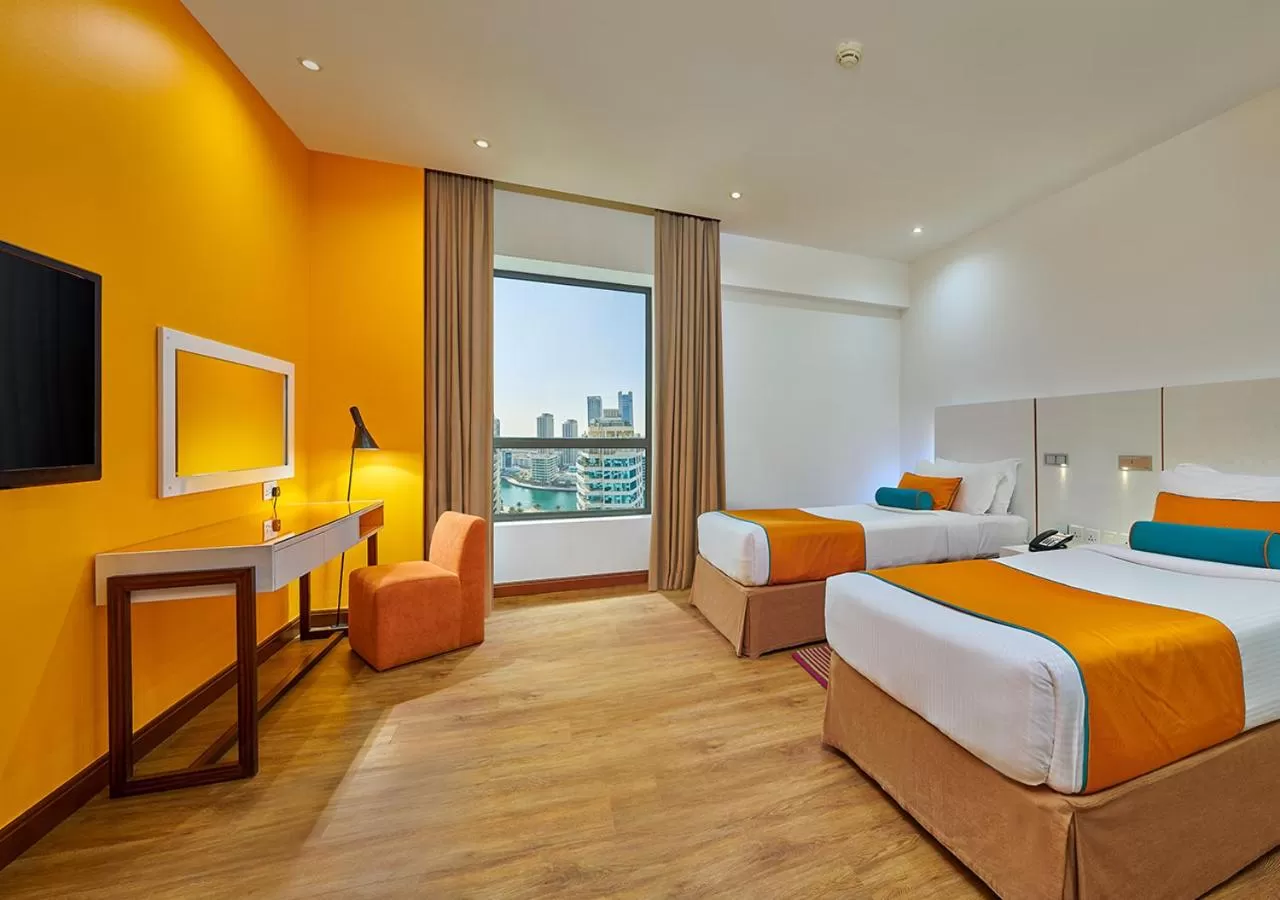 TV and multimedia, Bed in Ramada Hotel, Suites and Apartments by Wyndham Dubai JBR