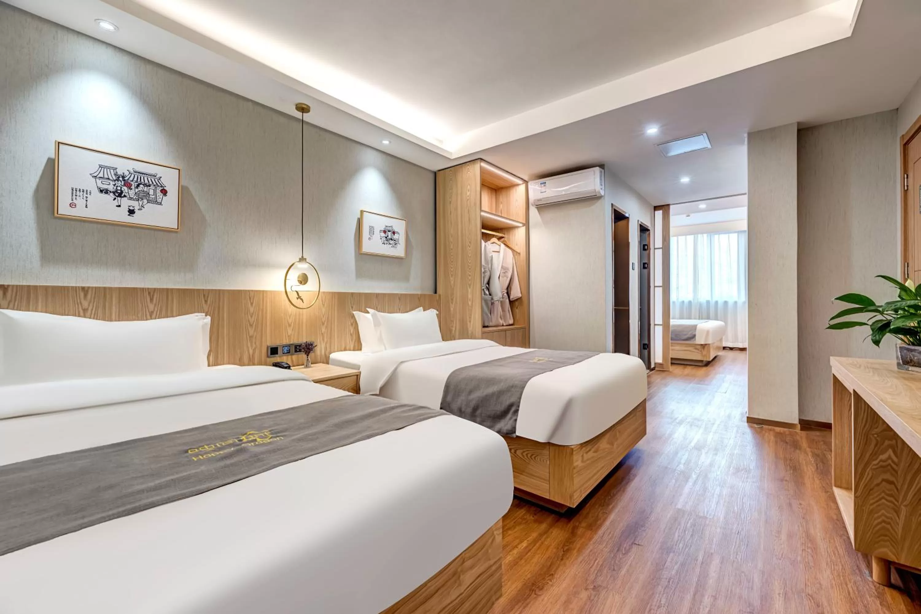 Two-Bedroom Suite in Happy Dragon Saga Hotel with terrace Beijing Forbidden City Wang Fu Jing Street