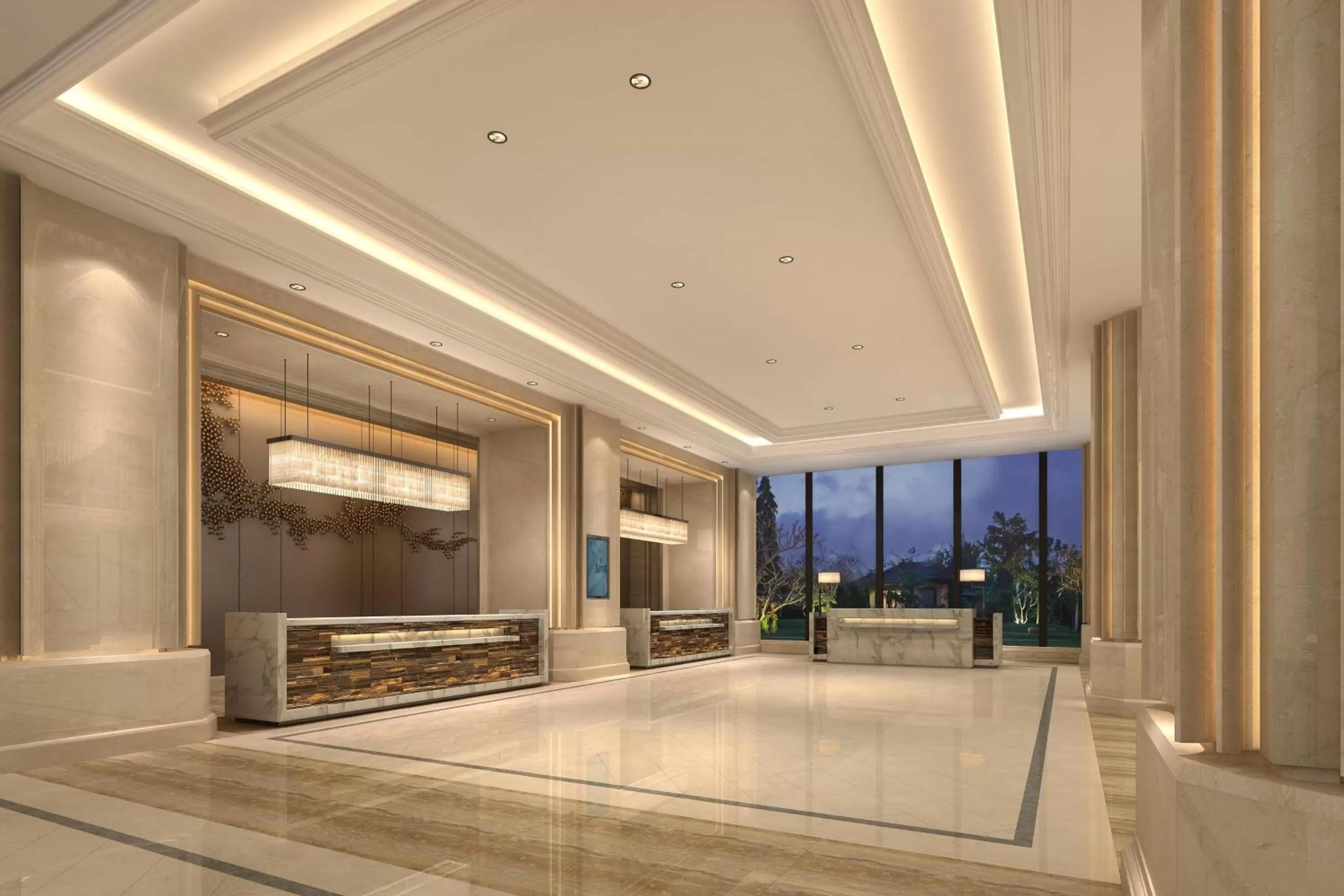Lobby or reception in Zhejiang Taizhou Marriott Hotel