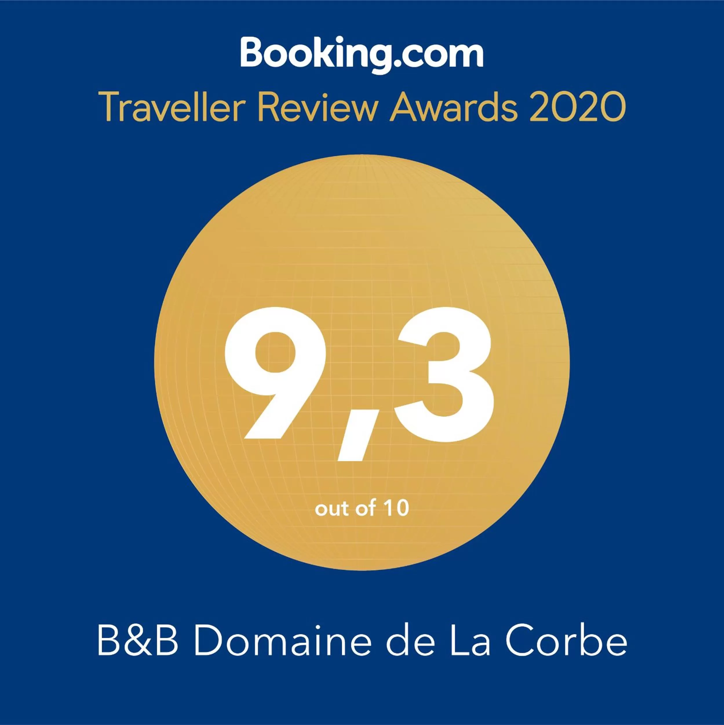 Certificate/Award in B&B Domaine de La Corbe