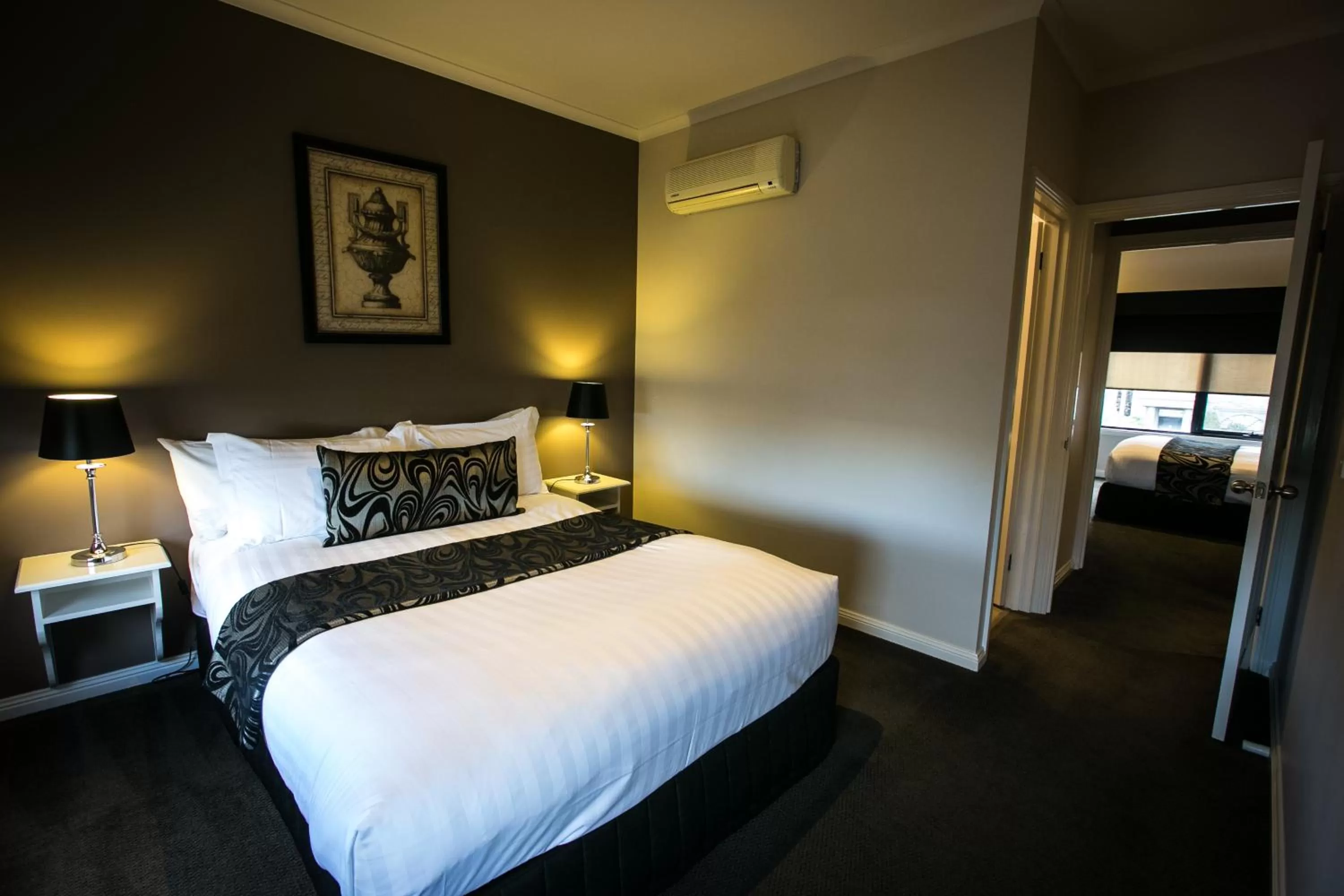 Bedroom, Bed in Gallery Apartments