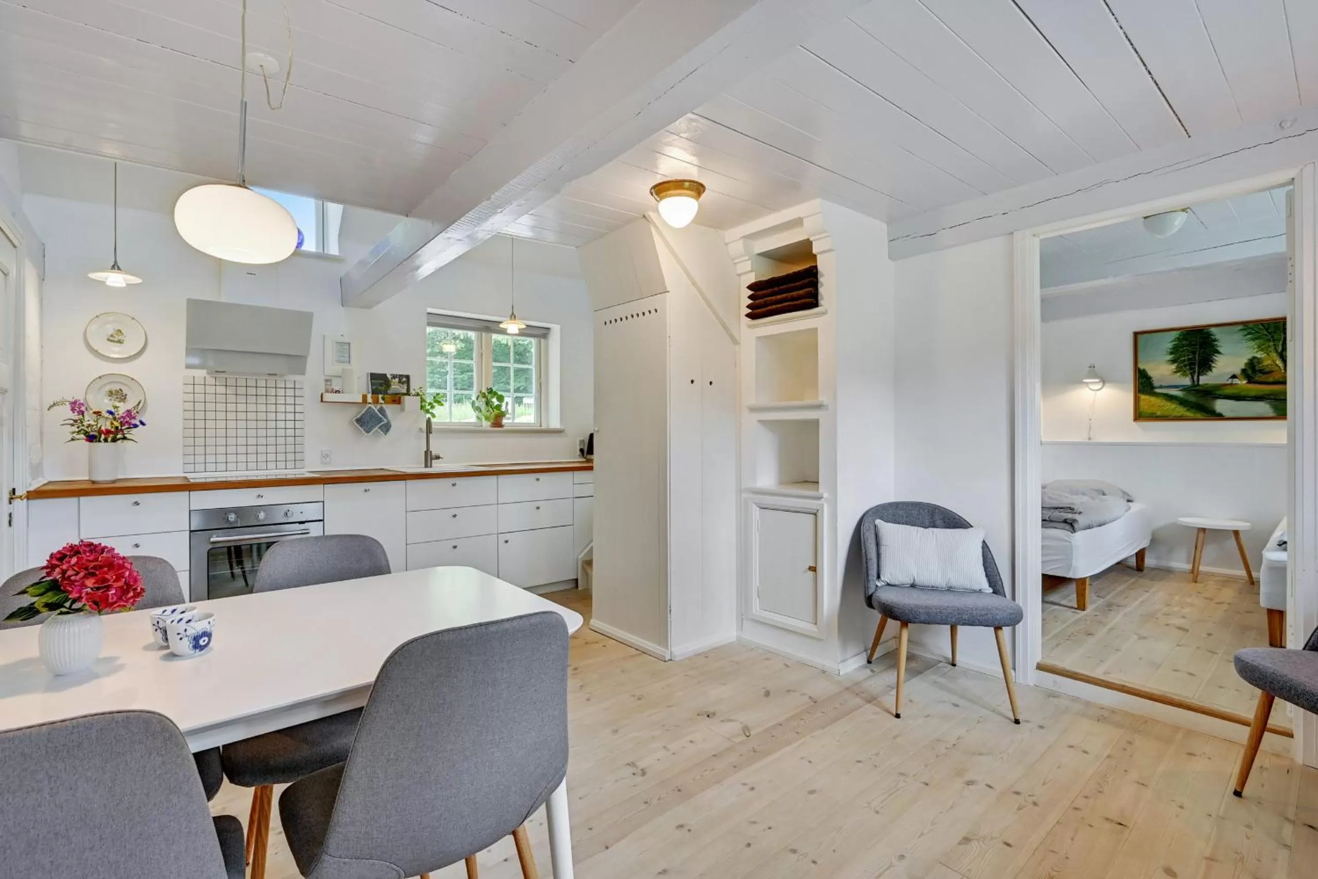 Kitchen or kitchenette in Hørhavegården B&B