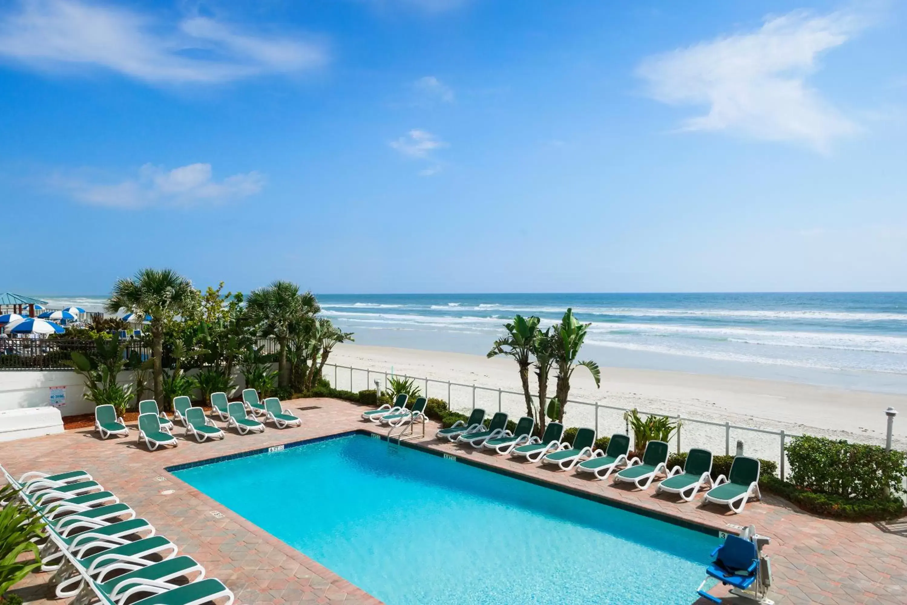 Balcony/Terrace, Swimming Pool in Days Inn by Wyndham Daytona Oceanfront