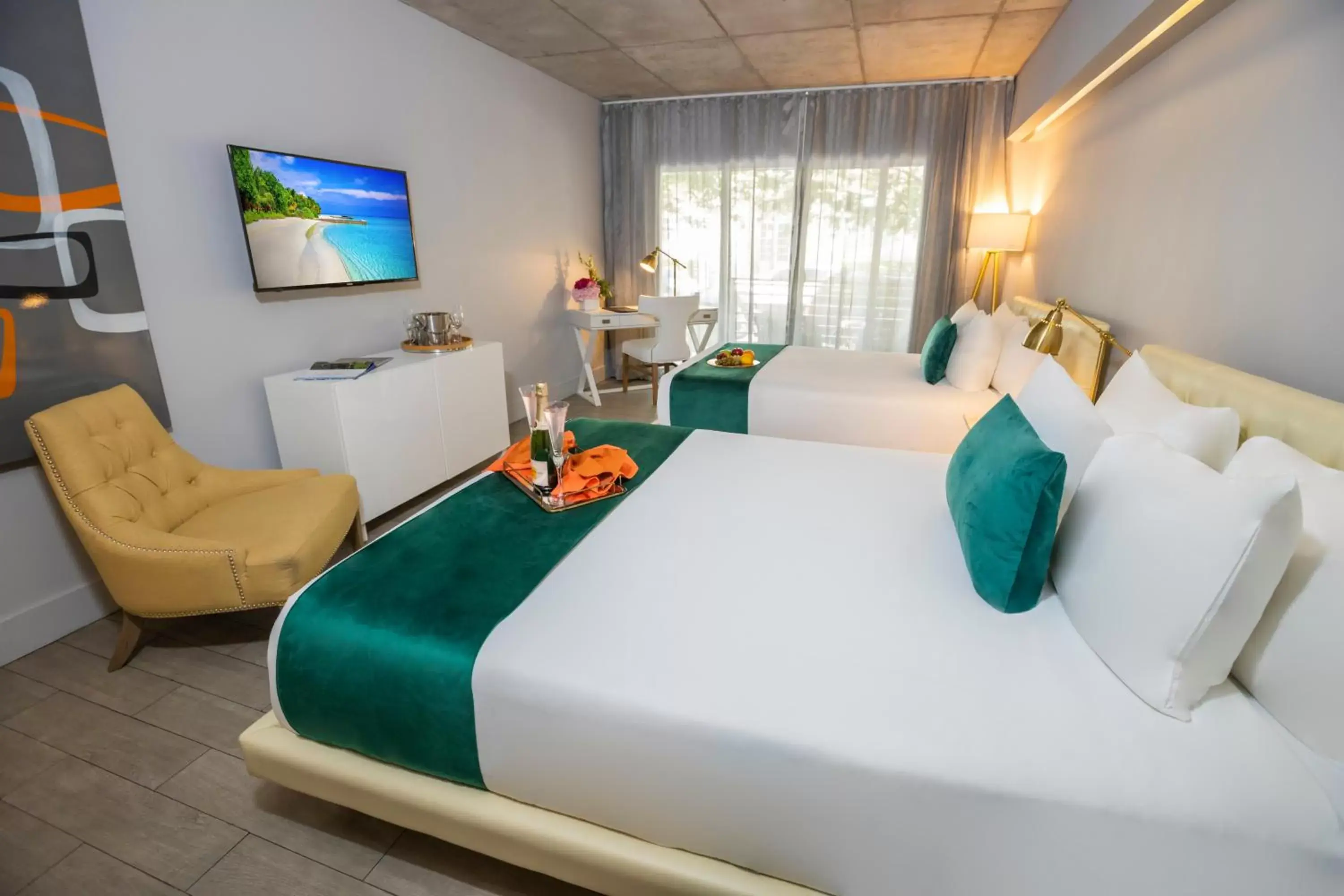 Bed in Riviera Suites