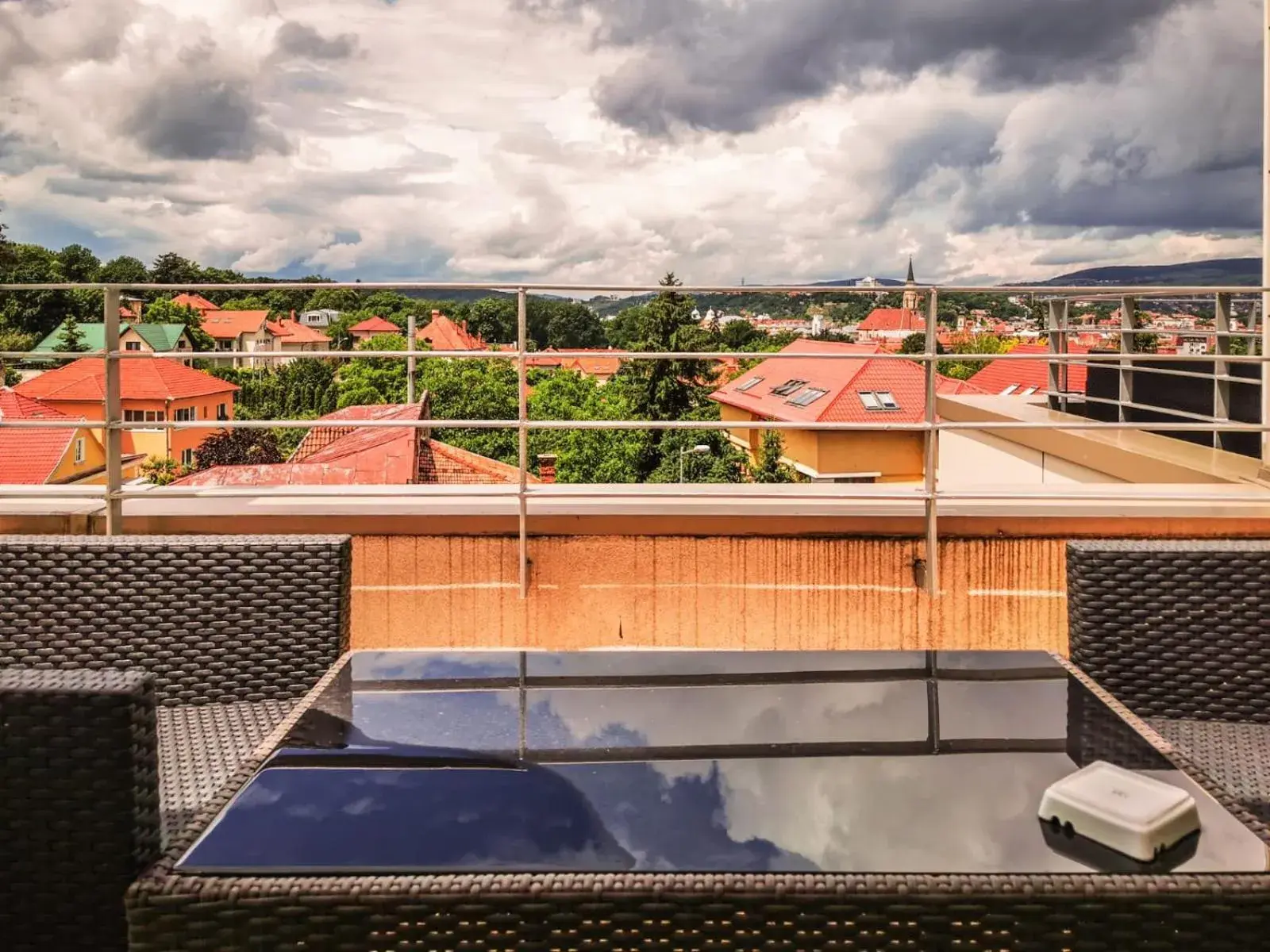 Balcony/Terrace, Pool View in Ramada Hotel Cluj