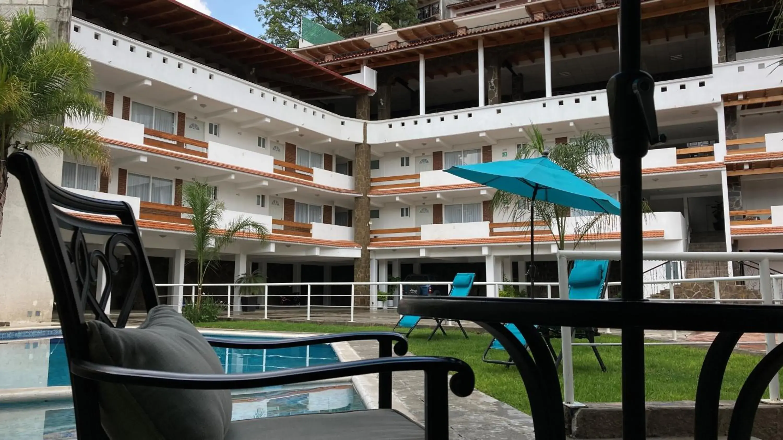 Pool view in Hotel Tierras Blancas