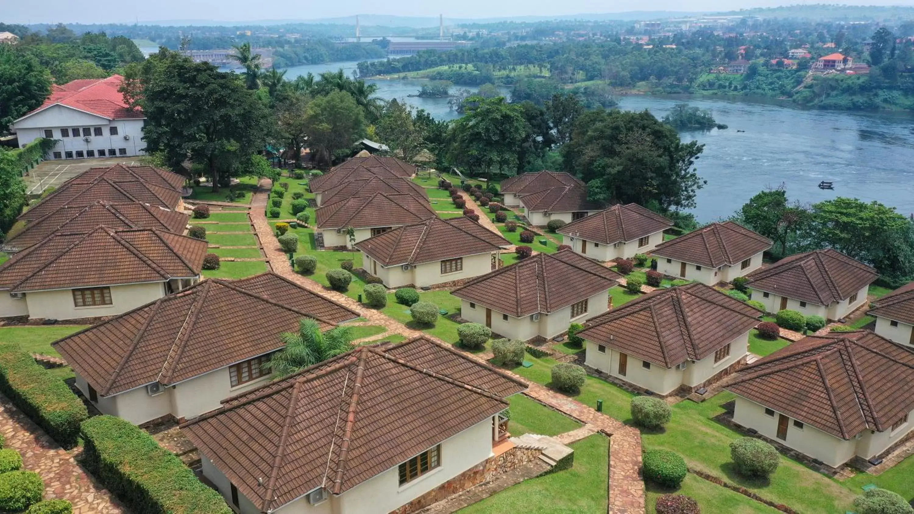 Property building, Bird's-eye View in Jinja Nile Resort