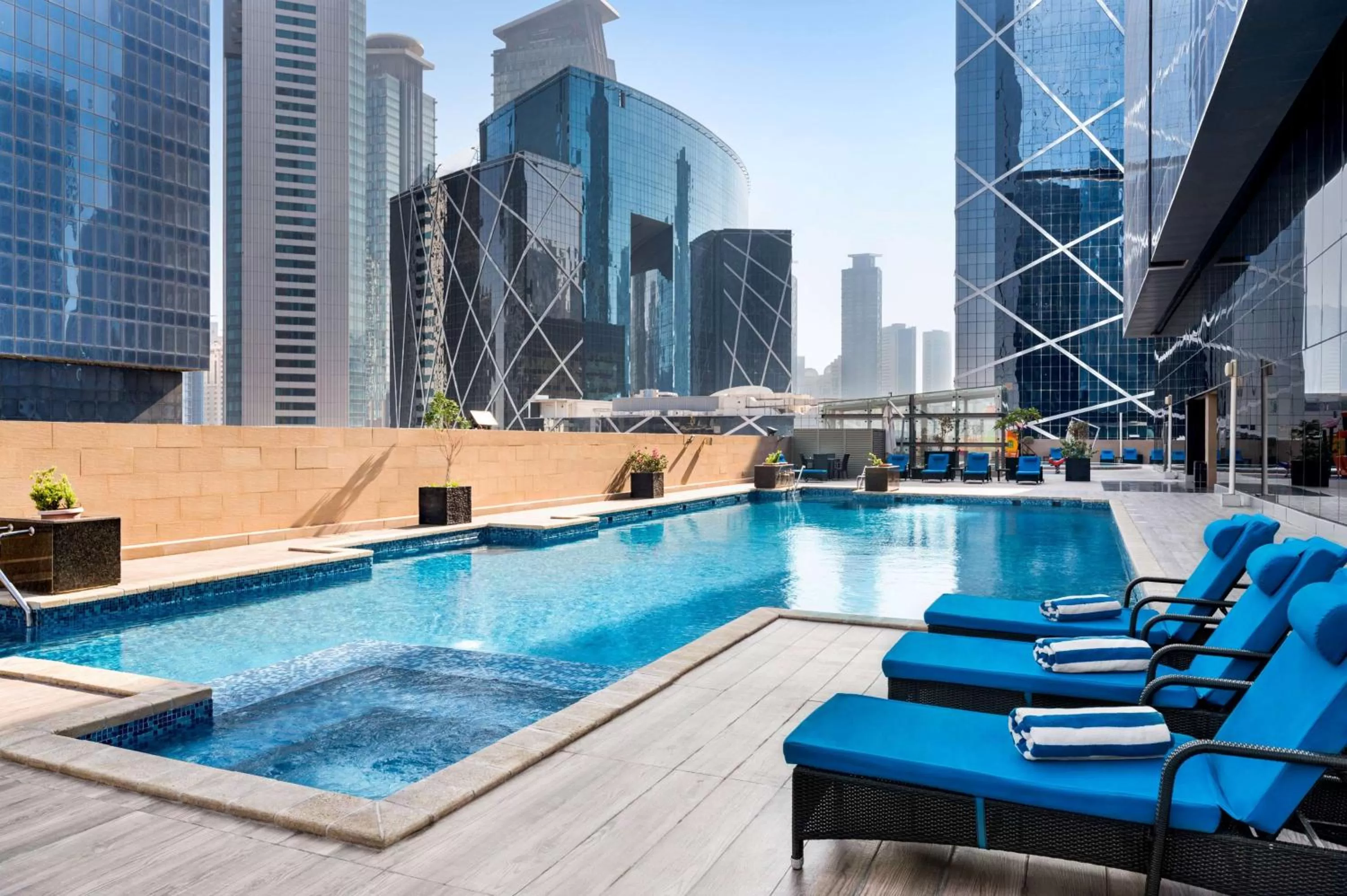 Pool view in Wyndham Doha West Bay
