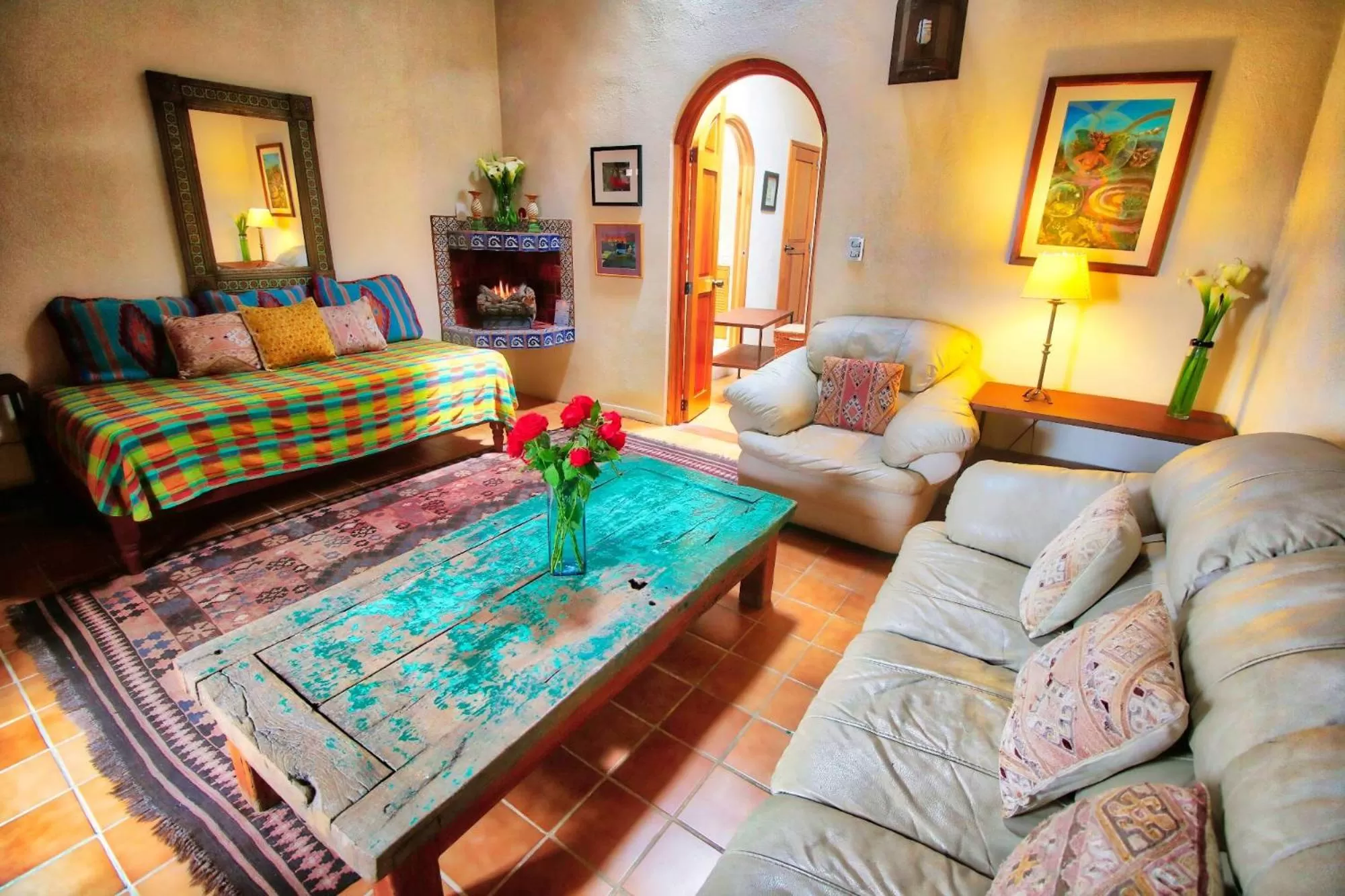 Seating area, Bed in Hotel Casa Encantada