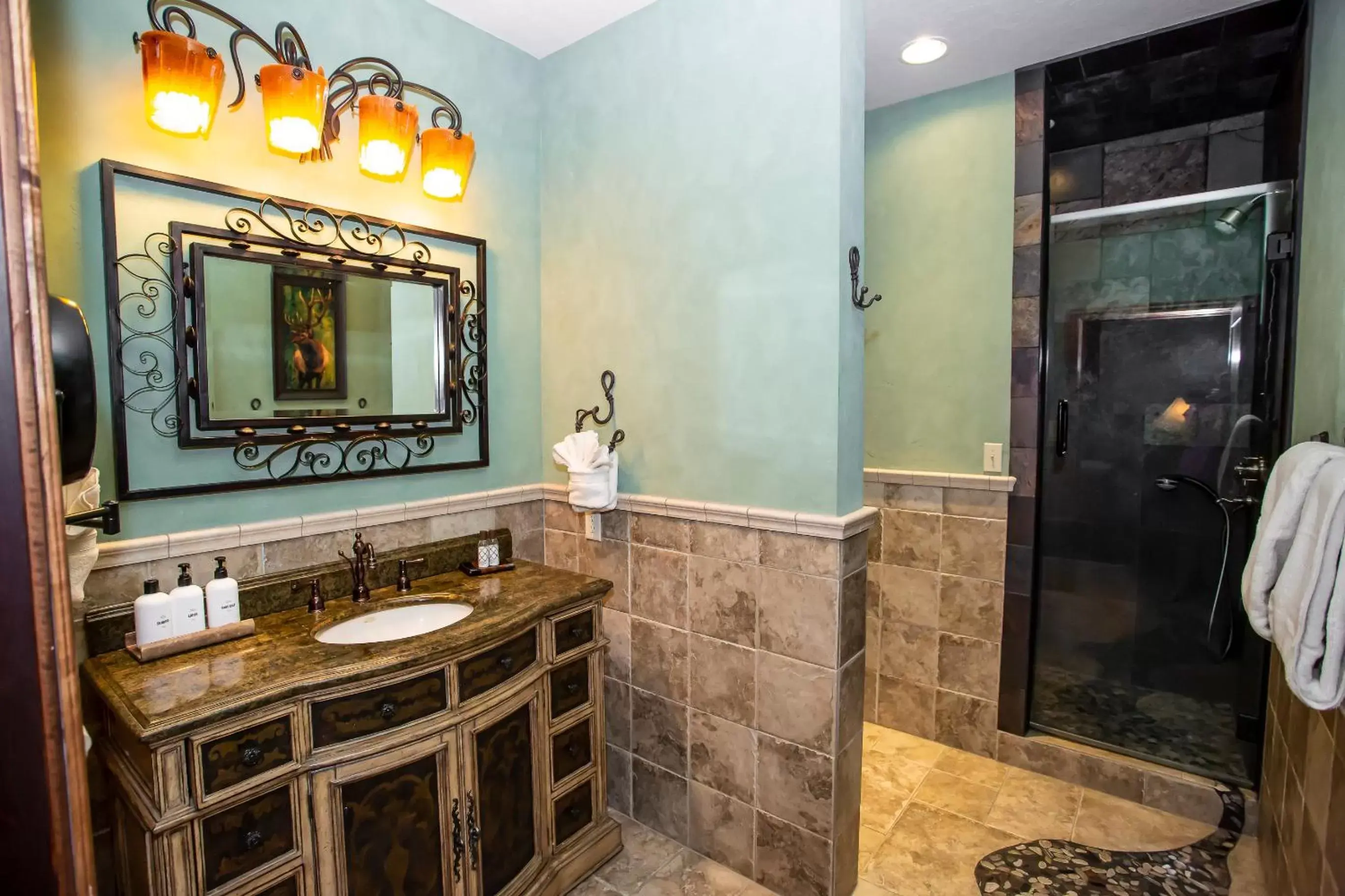 Bathroom in Main St Loft Overlooking Train Yard - Lofts Sterling & Sage - Toltec