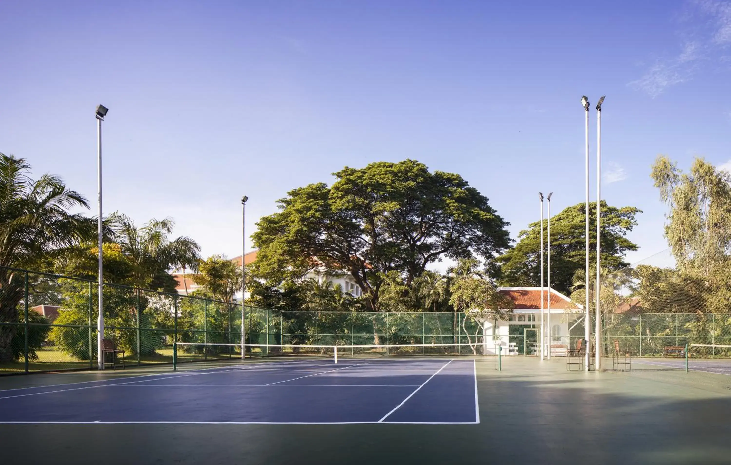 Tennis court in Raffles Grand Hotel d'Angkor