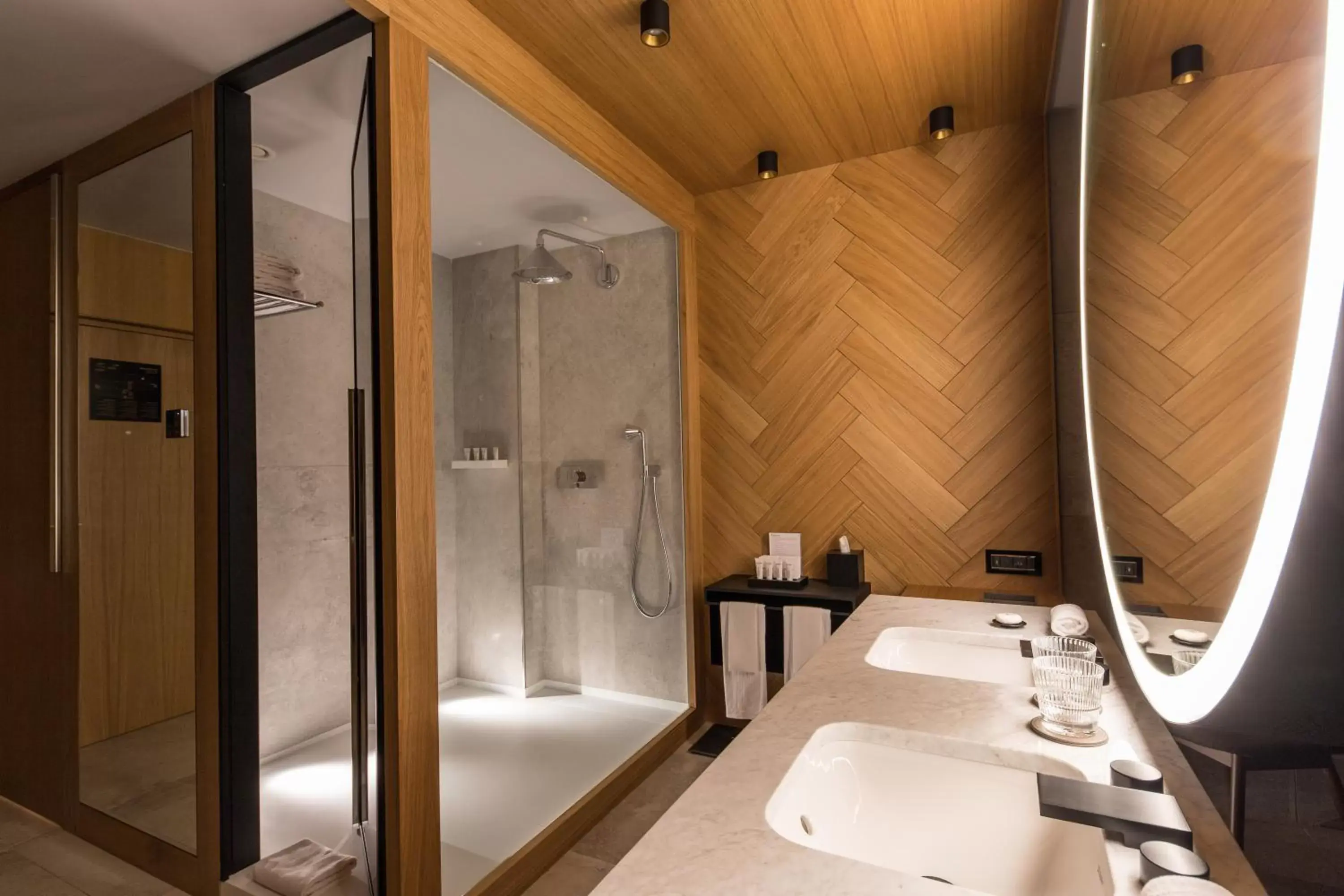 Shower, Bathroom in Hotel SOFIA Barcelona, in The Unbound Collection by Hyatt