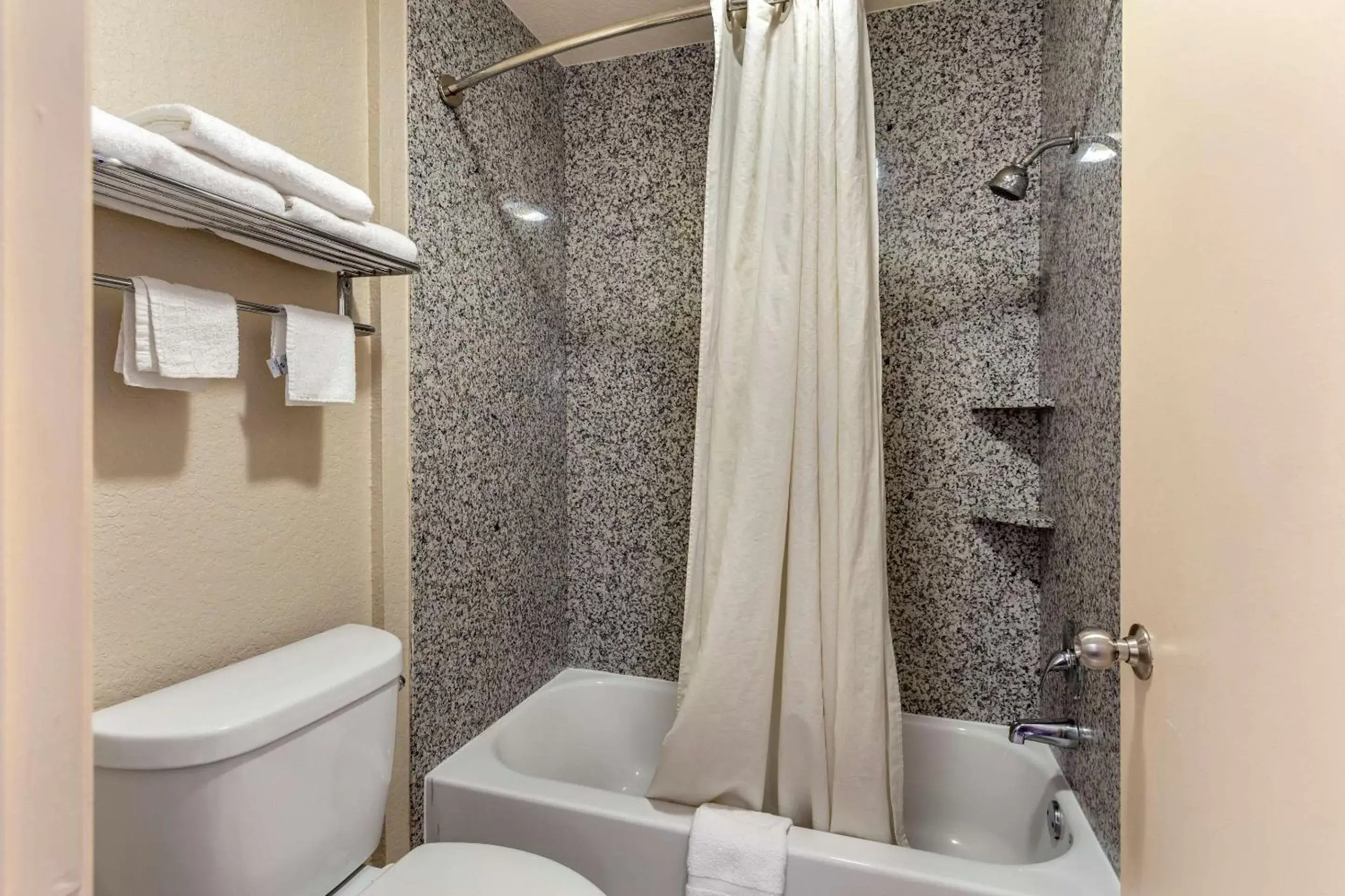 Bathroom in Econo Lodge Near Lackland Air Force Base-SeaWorld
