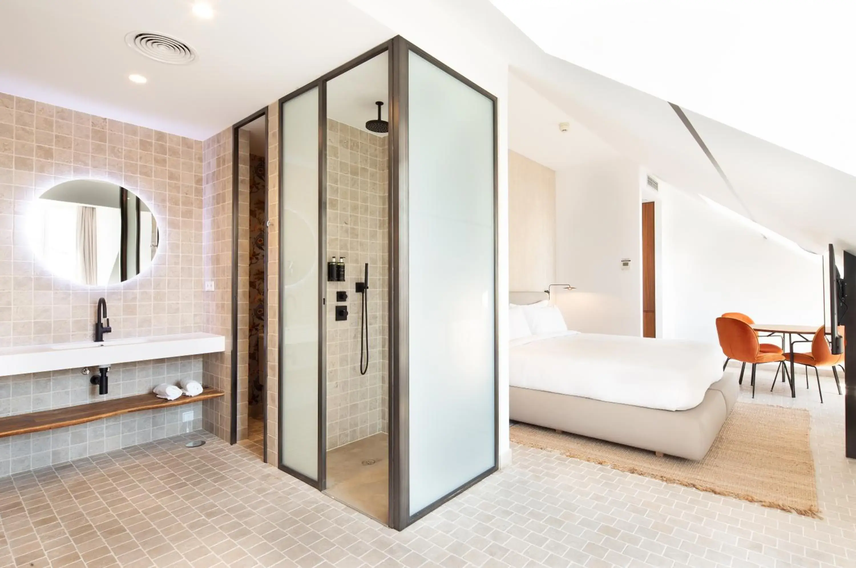Shower, Bathroom in Atocha Hotel Madrid, Tapestry Collection by Hilton