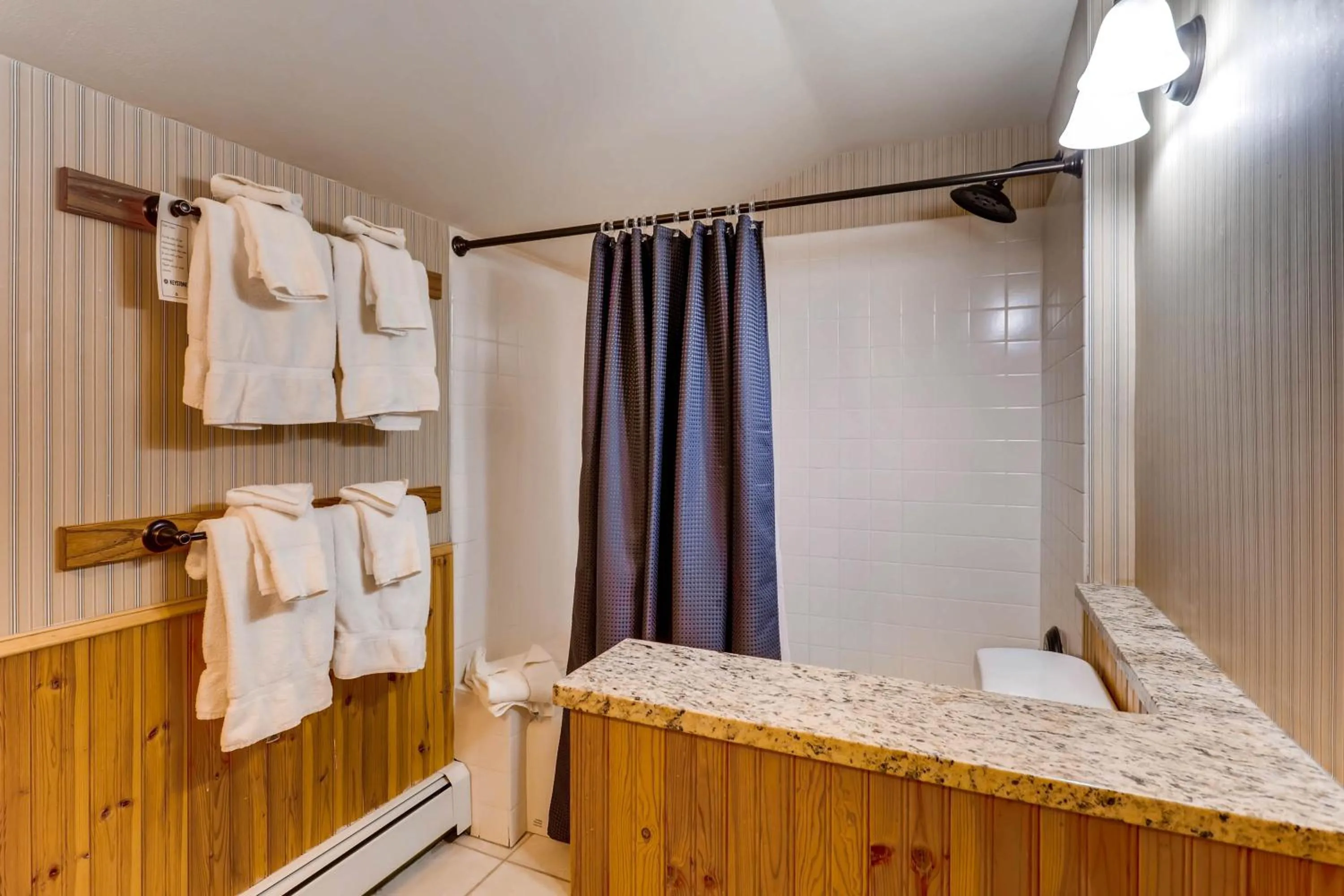 Shower in Ski Tip Lodge by Keystone Resort