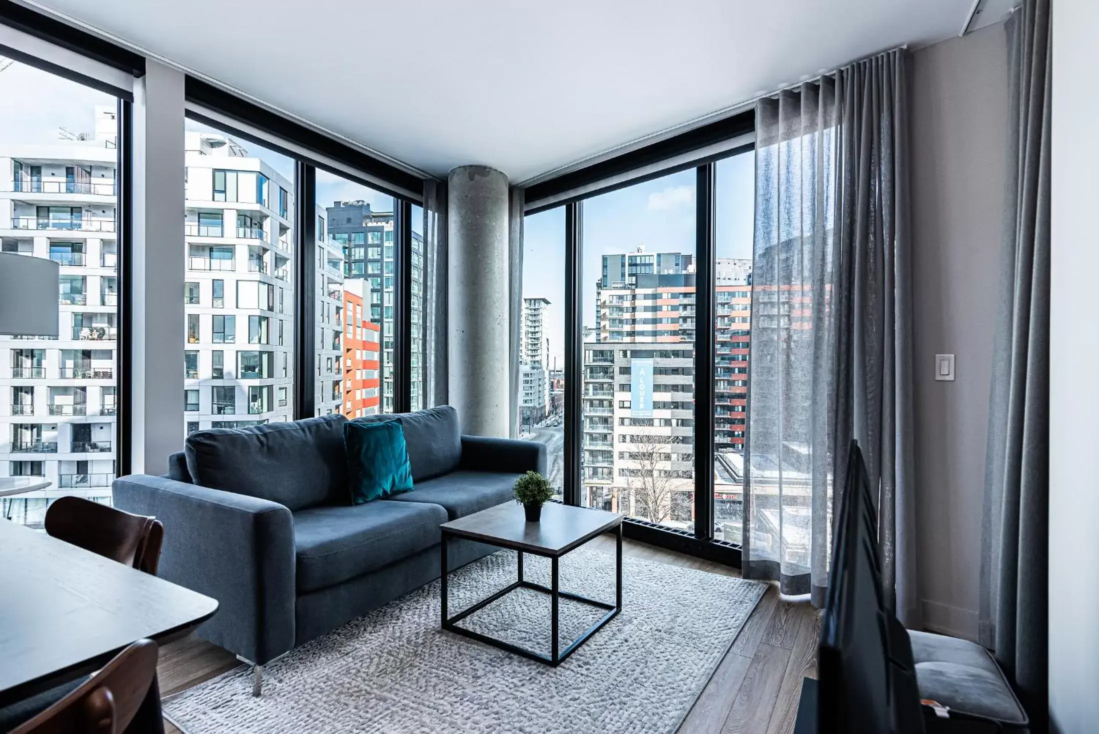 Living room, Seating Area in WRFY Griffintown Apartment